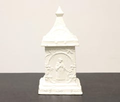 Italian Ceramic White Pagoda Lidded Biscuit Jar