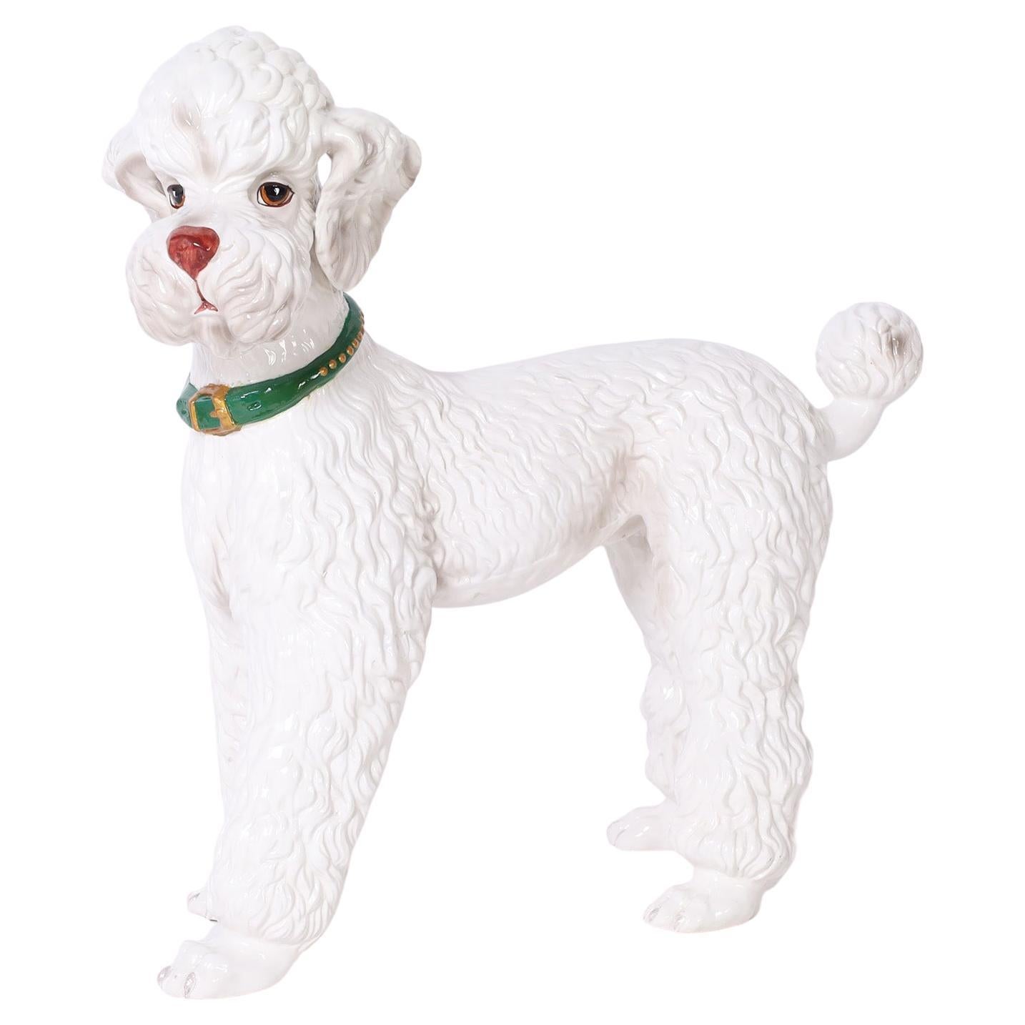 Italian Ceramic White Poodle