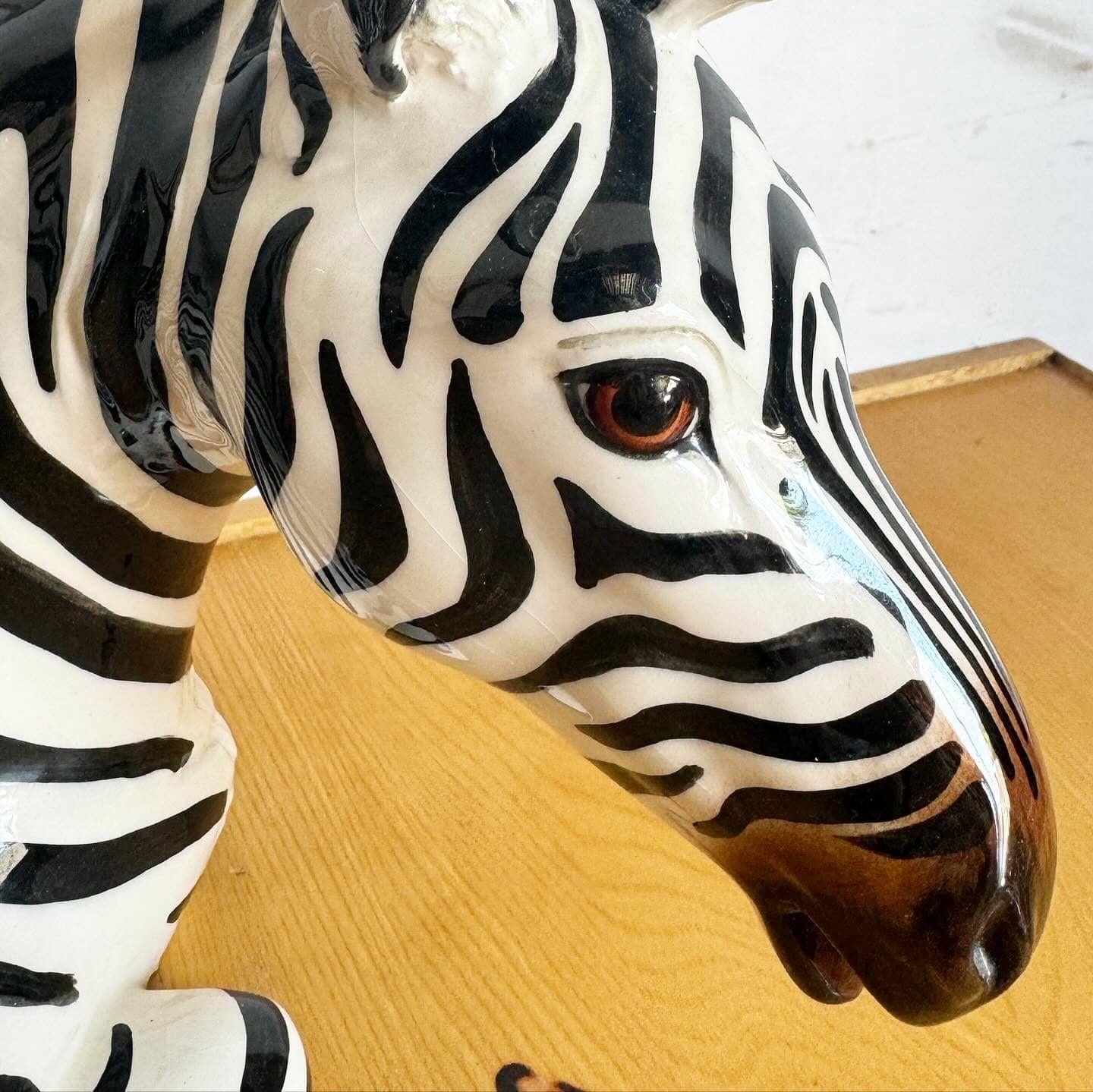 Late 20th Century Italian Ceramic Zebra Sculpture by the Townsends - 1981