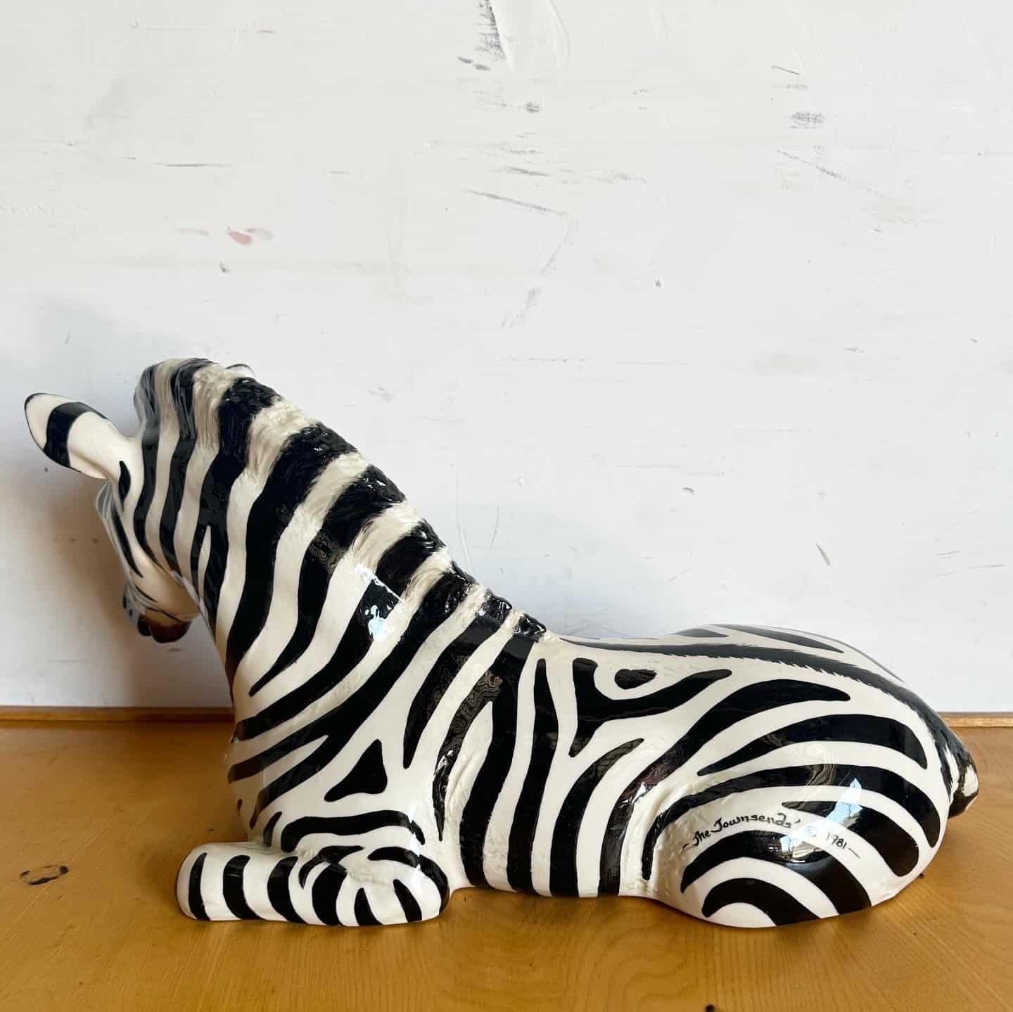 Italian Ceramic Zebra Sculpture by the Townsends - 1981 4