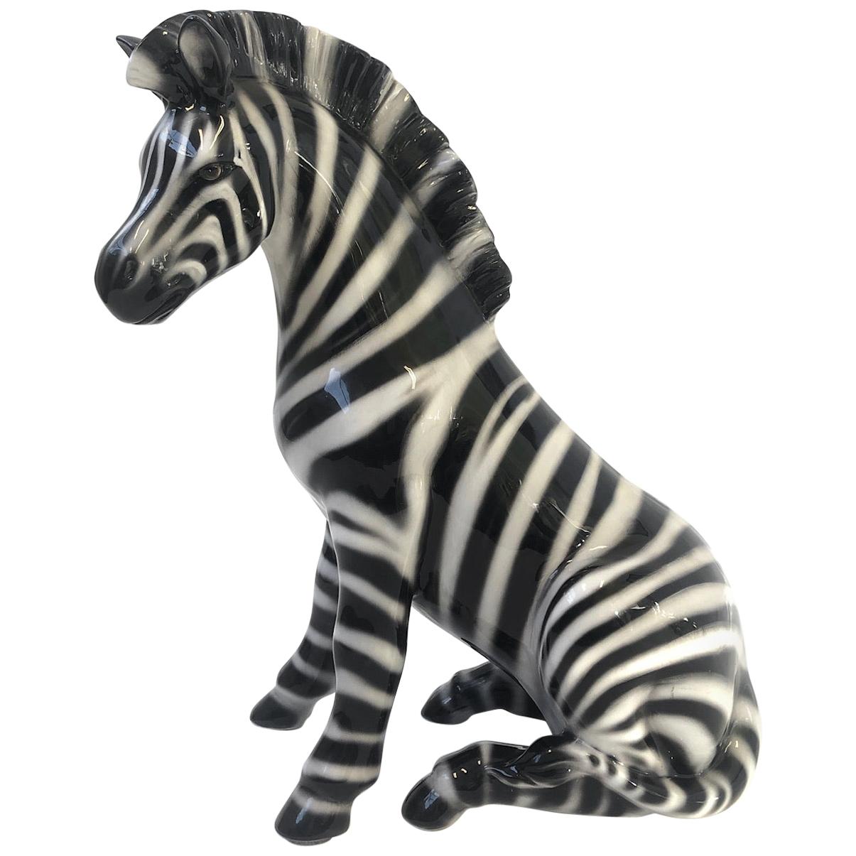 1960s Italian Ceramic Zebra at 1stDibs