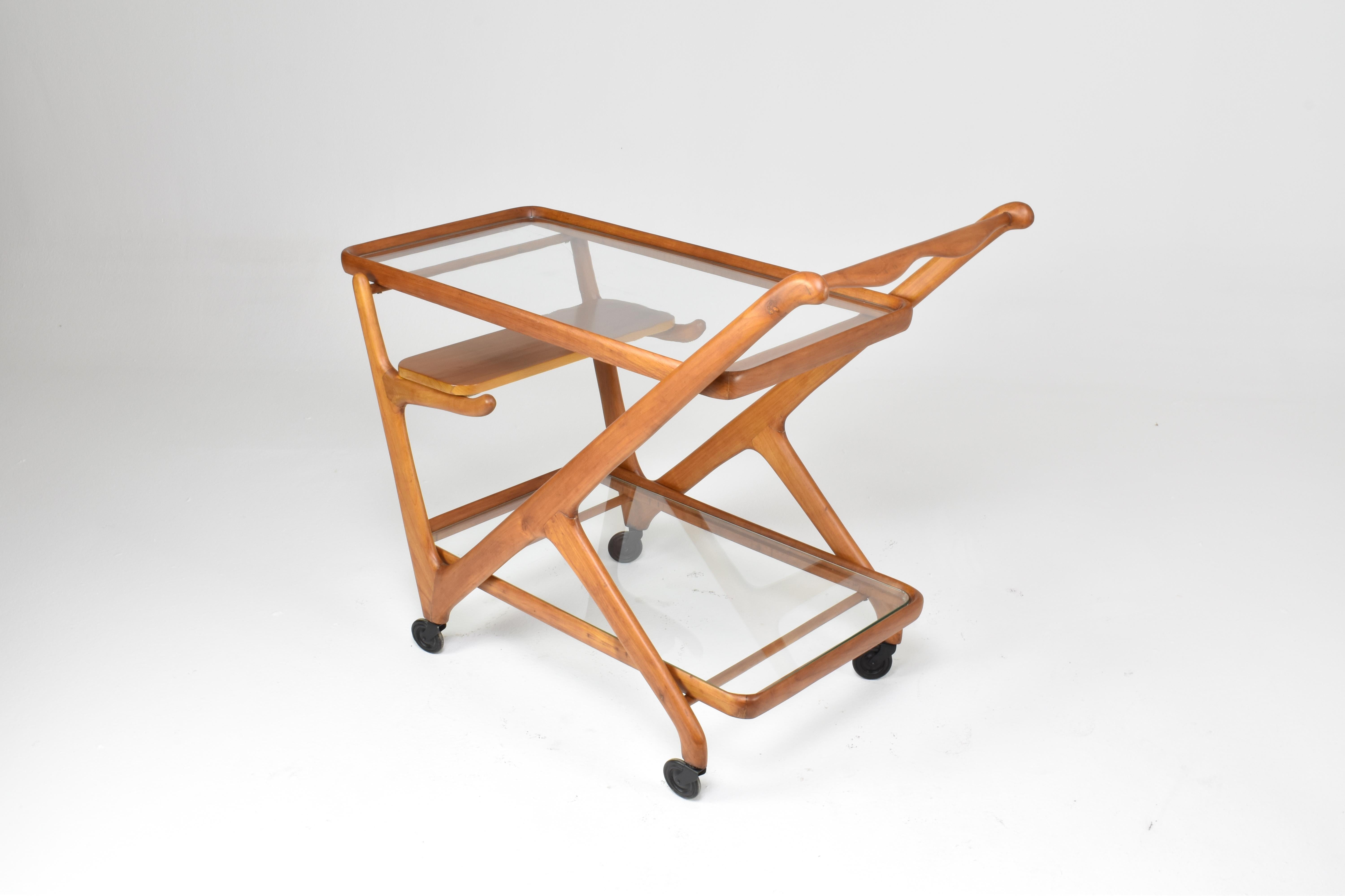 Italian Cesare Lacca for Cassina Bar or Serving Cart Trolley, 1950s In Good Condition For Sale In Paris, FR