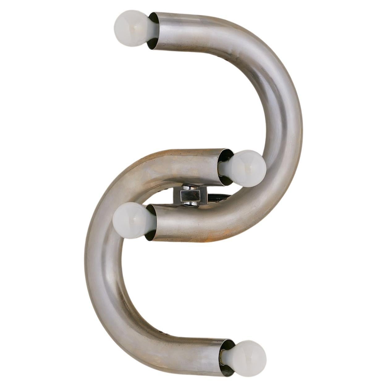 Italian Chain Link Chrome Sconce by Stilux, 1970s - 2 Available For Sale