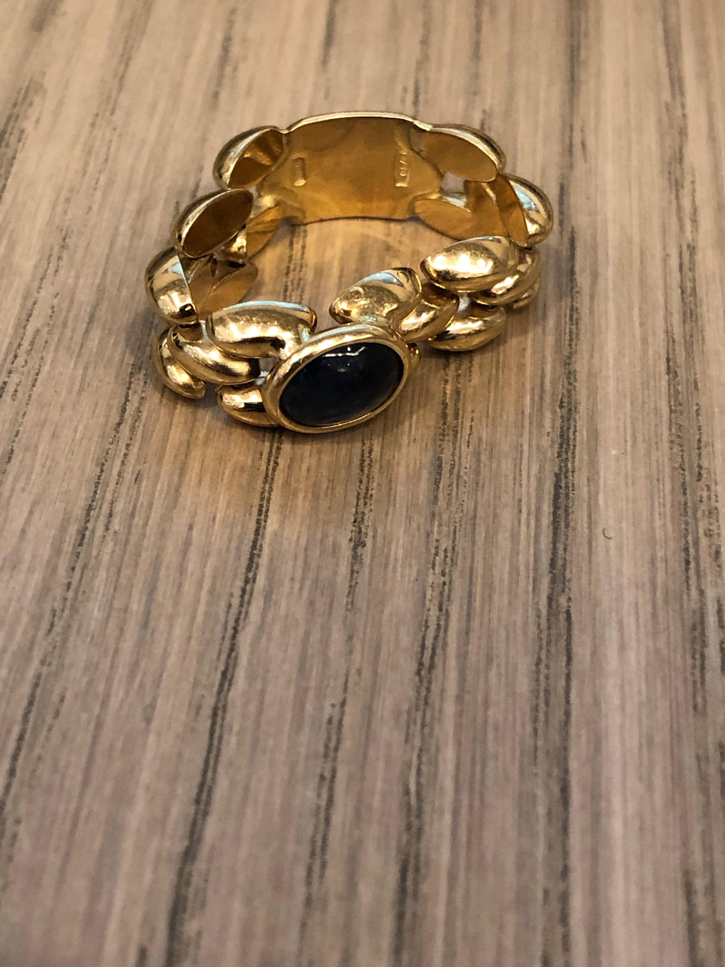 Women's Italian Chainlink Sapphire Ring