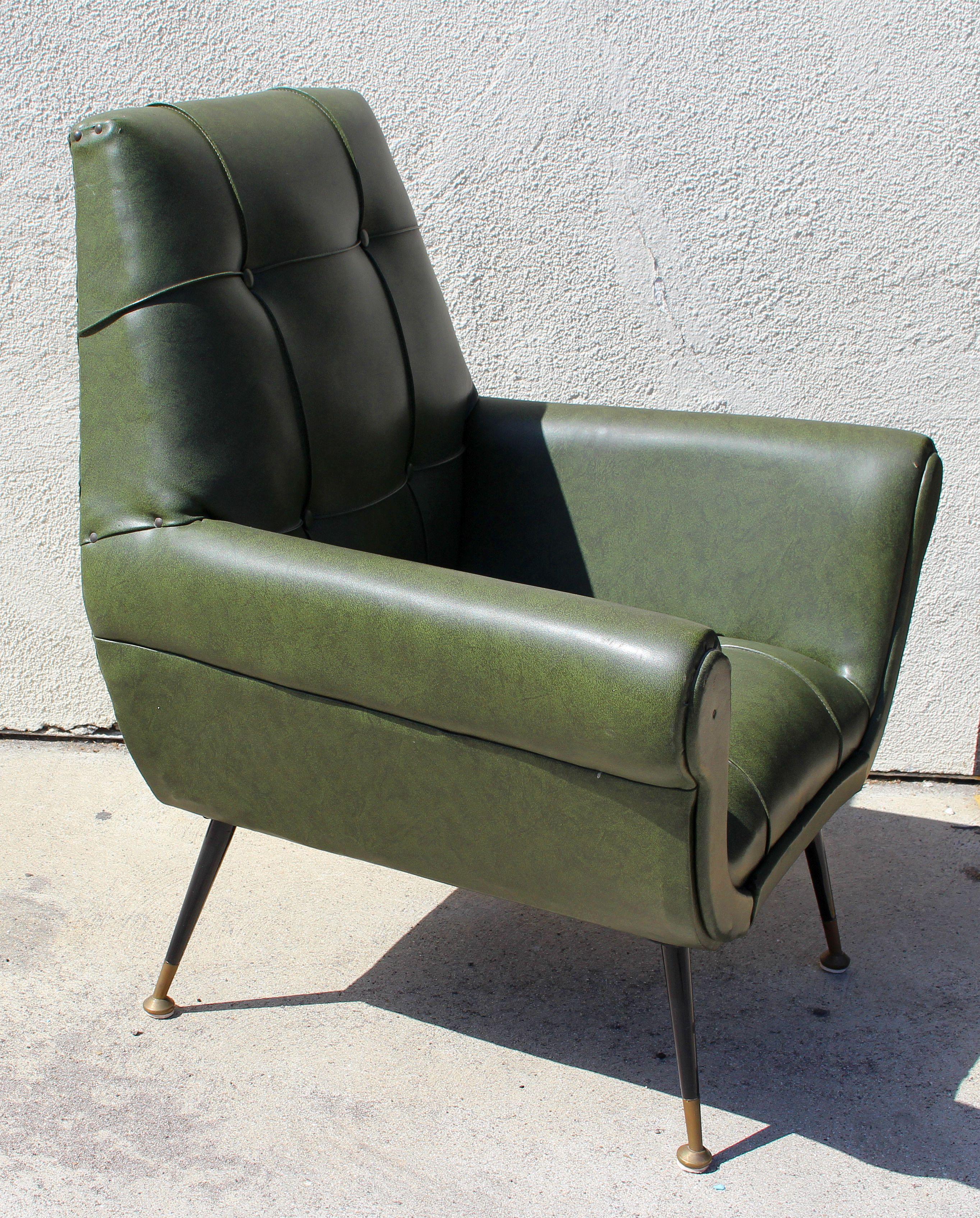 Italin 1950s chair by Gigi Radiche in original material and condition .
