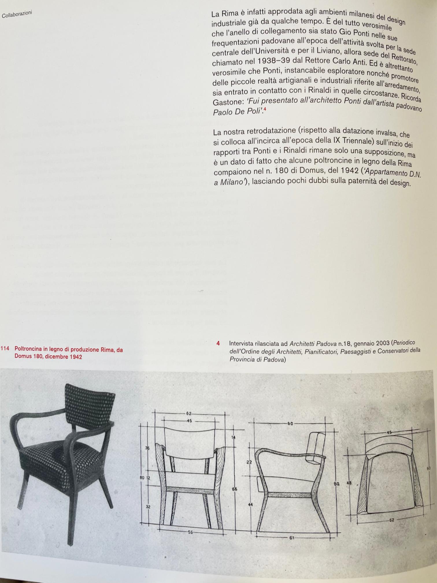 Italian Chair designed by Gio Ponti for Gastone Rinaldi, Published 11