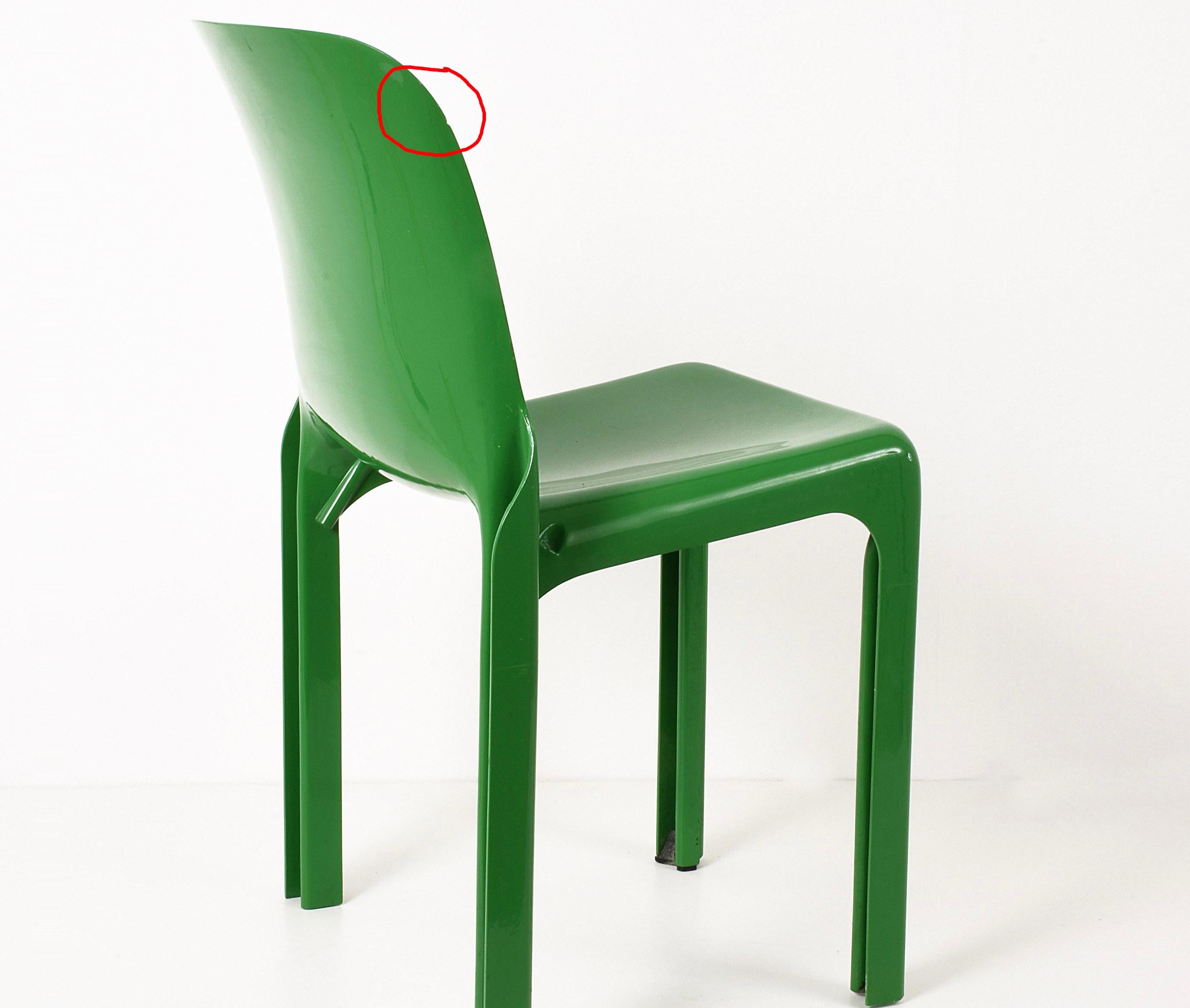 Italian Chair by Vico Magistretti for Artemide, Selene Chair Green, Italy, 1969 4