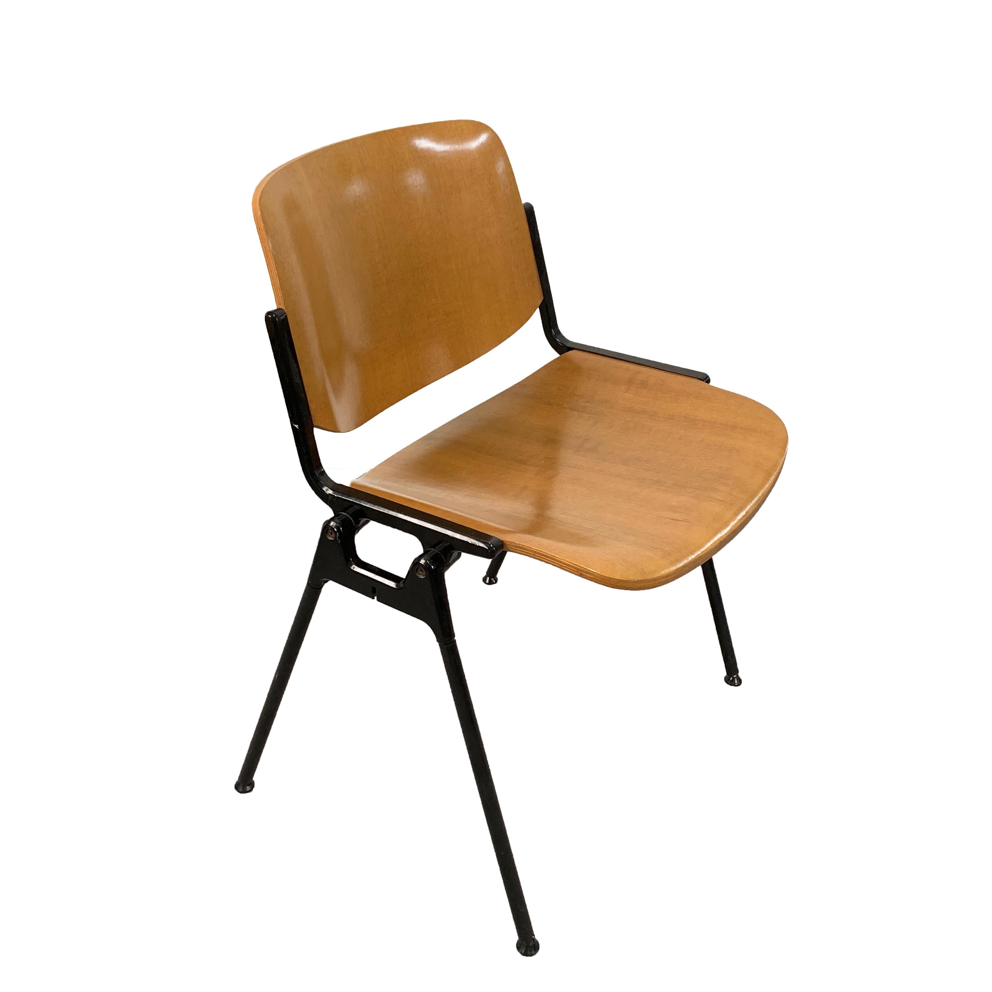 Italian Chair DSC 106 Giancarlo Piretti for Castelli Wood Aluminum ...