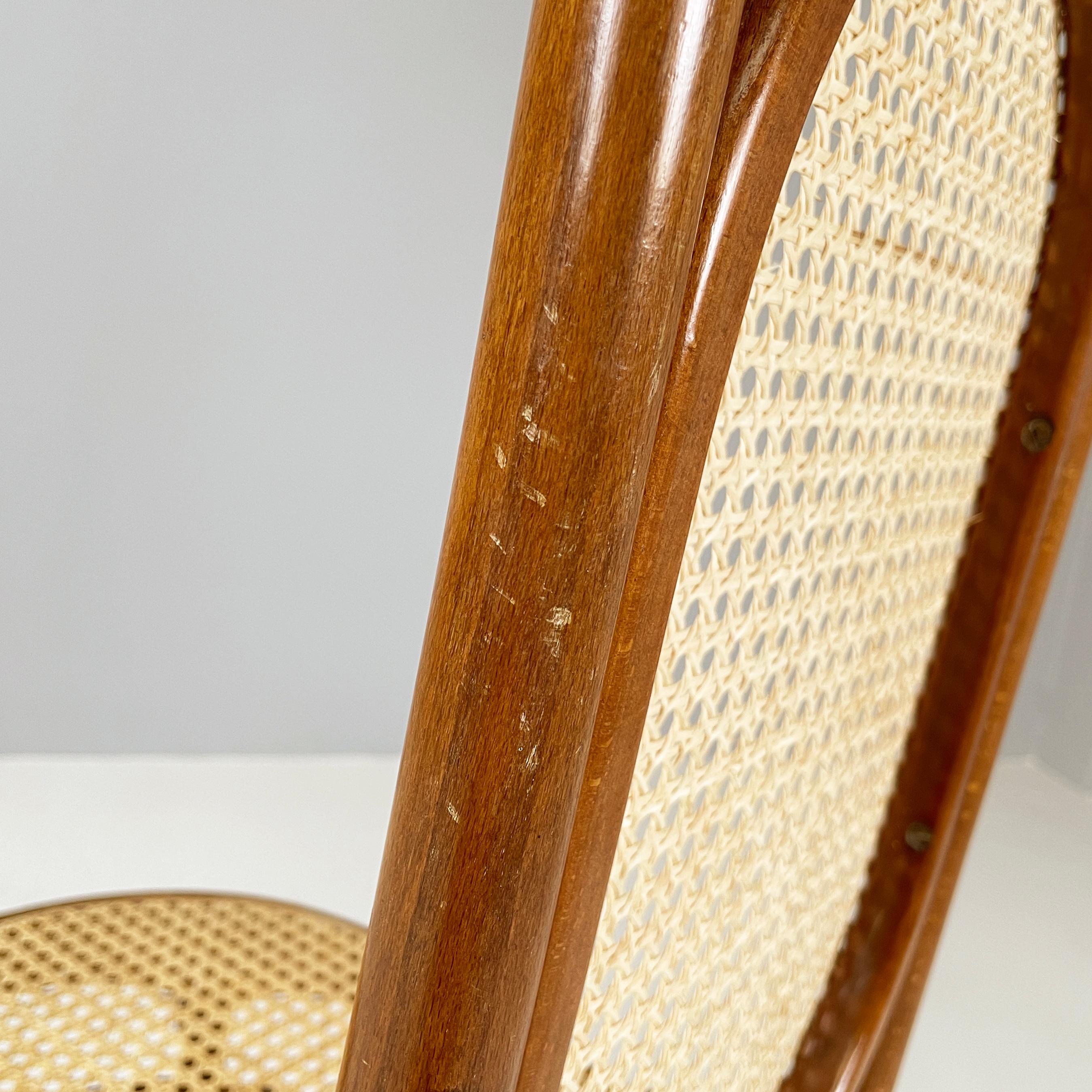 Chaise italienne en paille et Wood Wood, 1900-1950s en vente 8