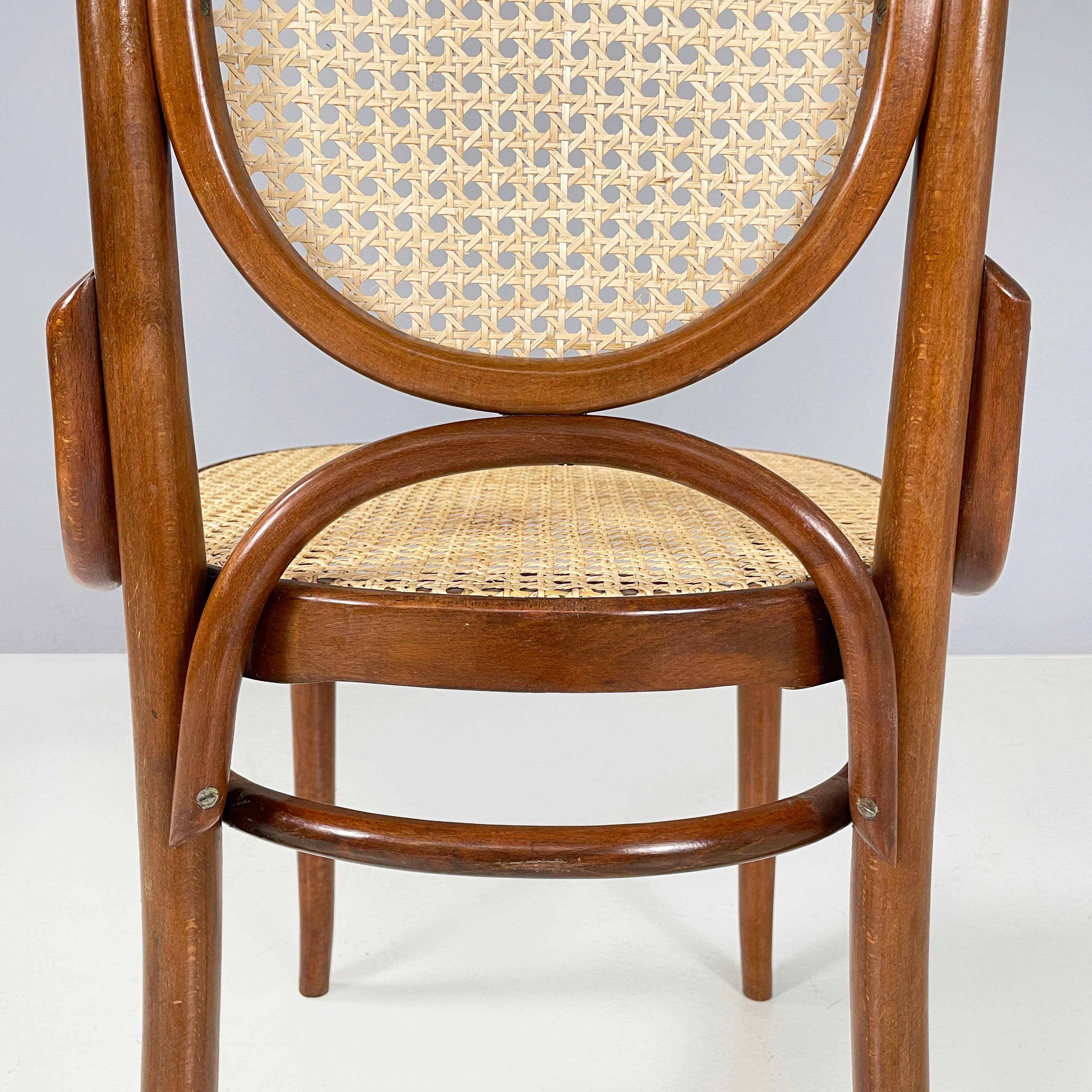 Chaise italienne en paille et Wood Wood, 1900-1950s en vente 10