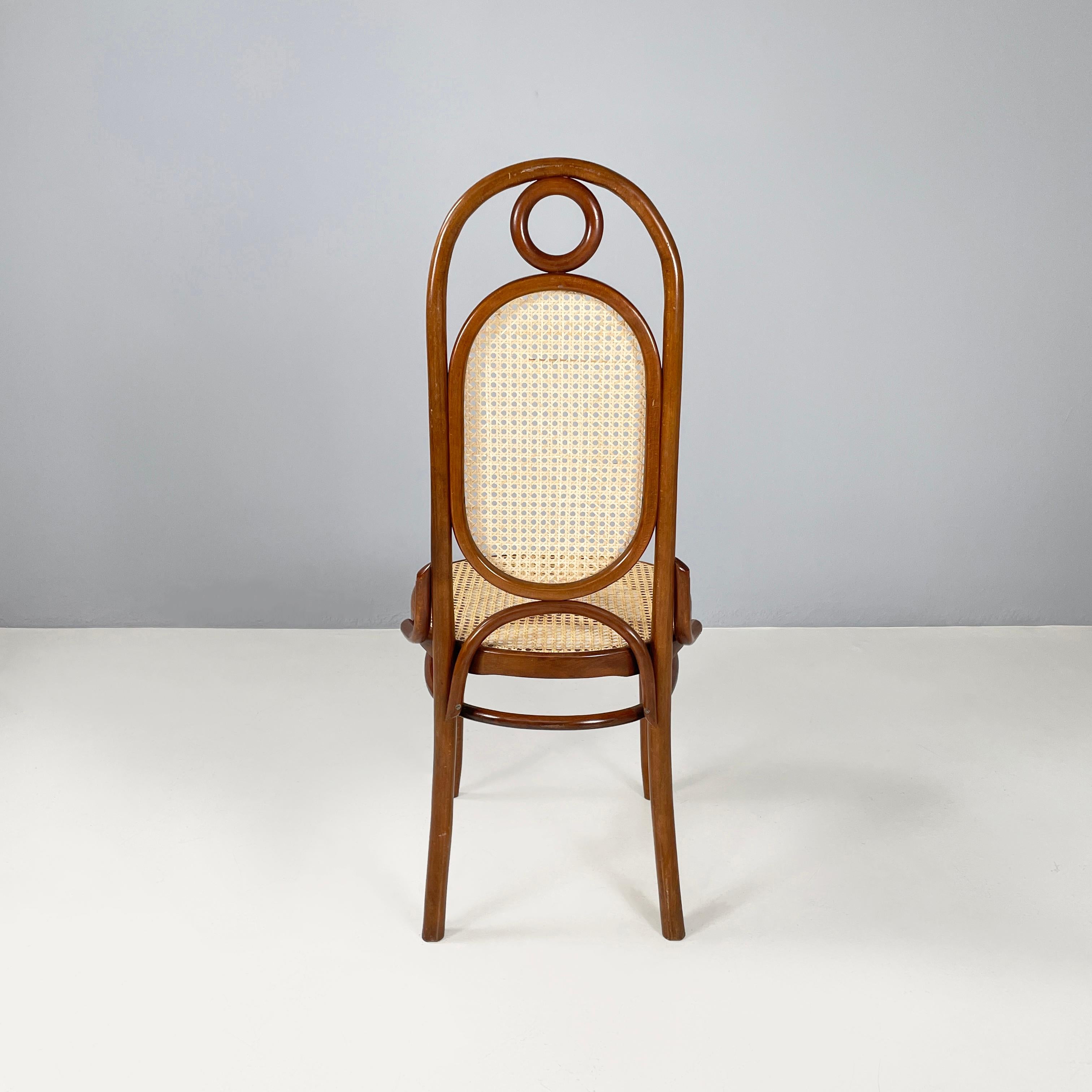 Straw Italian Chair in straw and wood, 1900-1950s For Sale