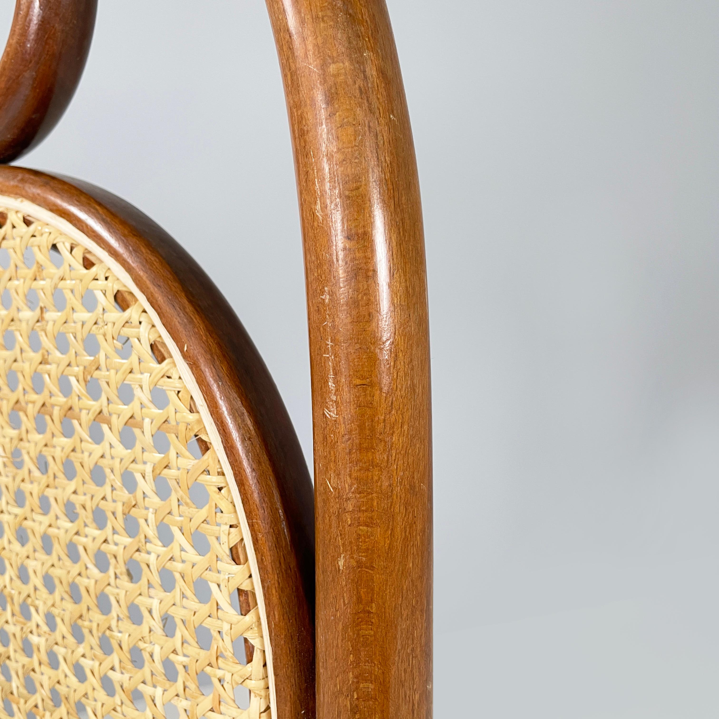 Chaise italienne en paille et Wood Wood, 1900-1950s en vente 3