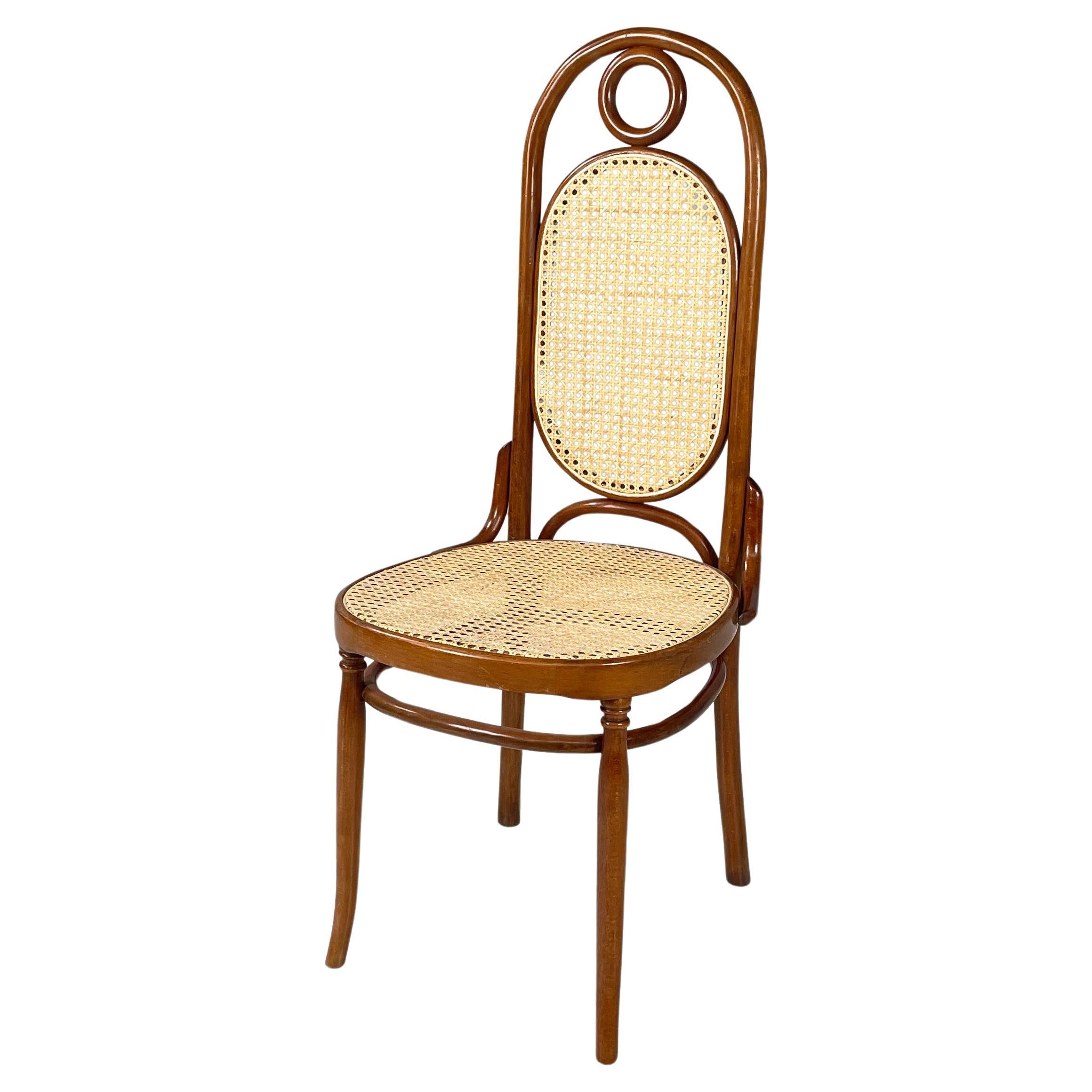 Italian Chair in straw and wood, 1900-1950s For Sale