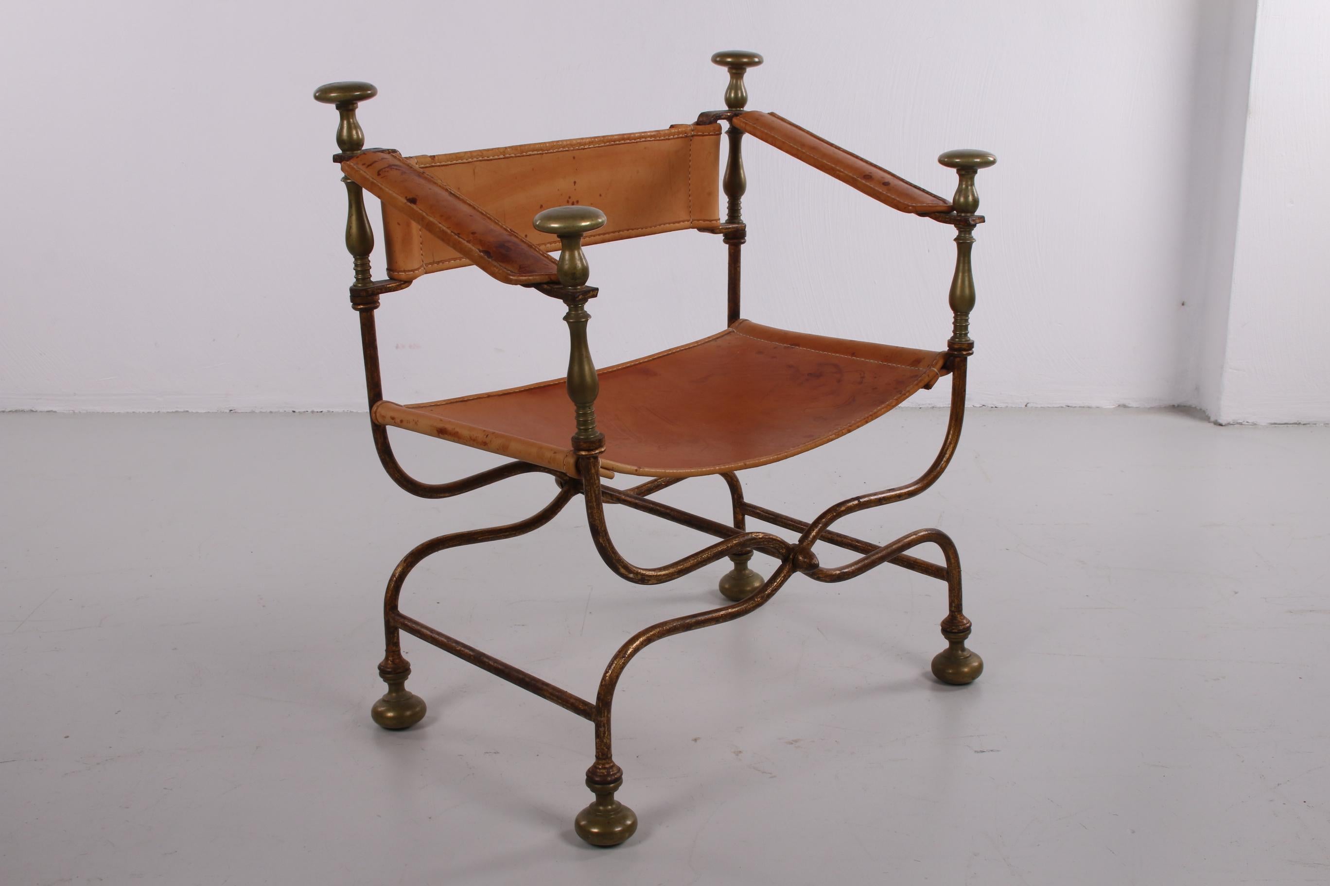 Italian Chair Made in 1940 by Iron Savonarola Dante In Good Condition In Oostrum-Venray, NL