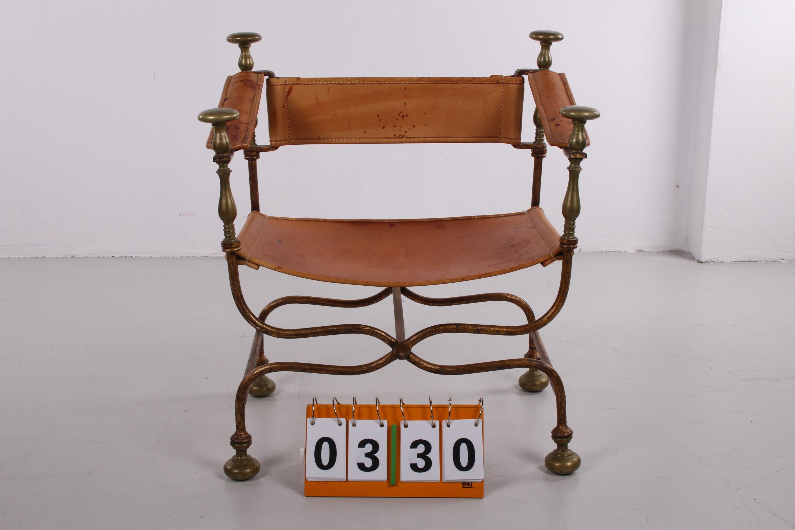 Early 20th Century Italian Chair Made in 1940 by Iron Savonarola Dante