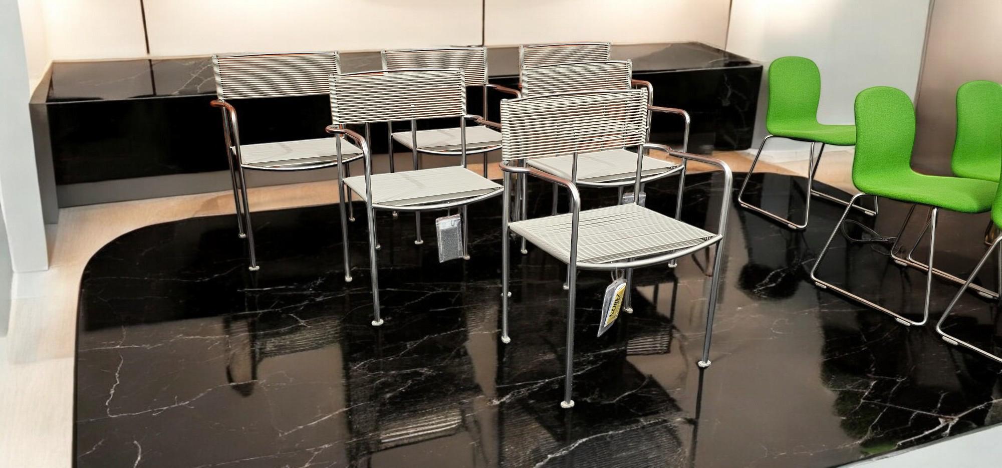 Italian Chairs Alias 201 Green PVC, set of six, by Giandomenico Belotti, 2012 4