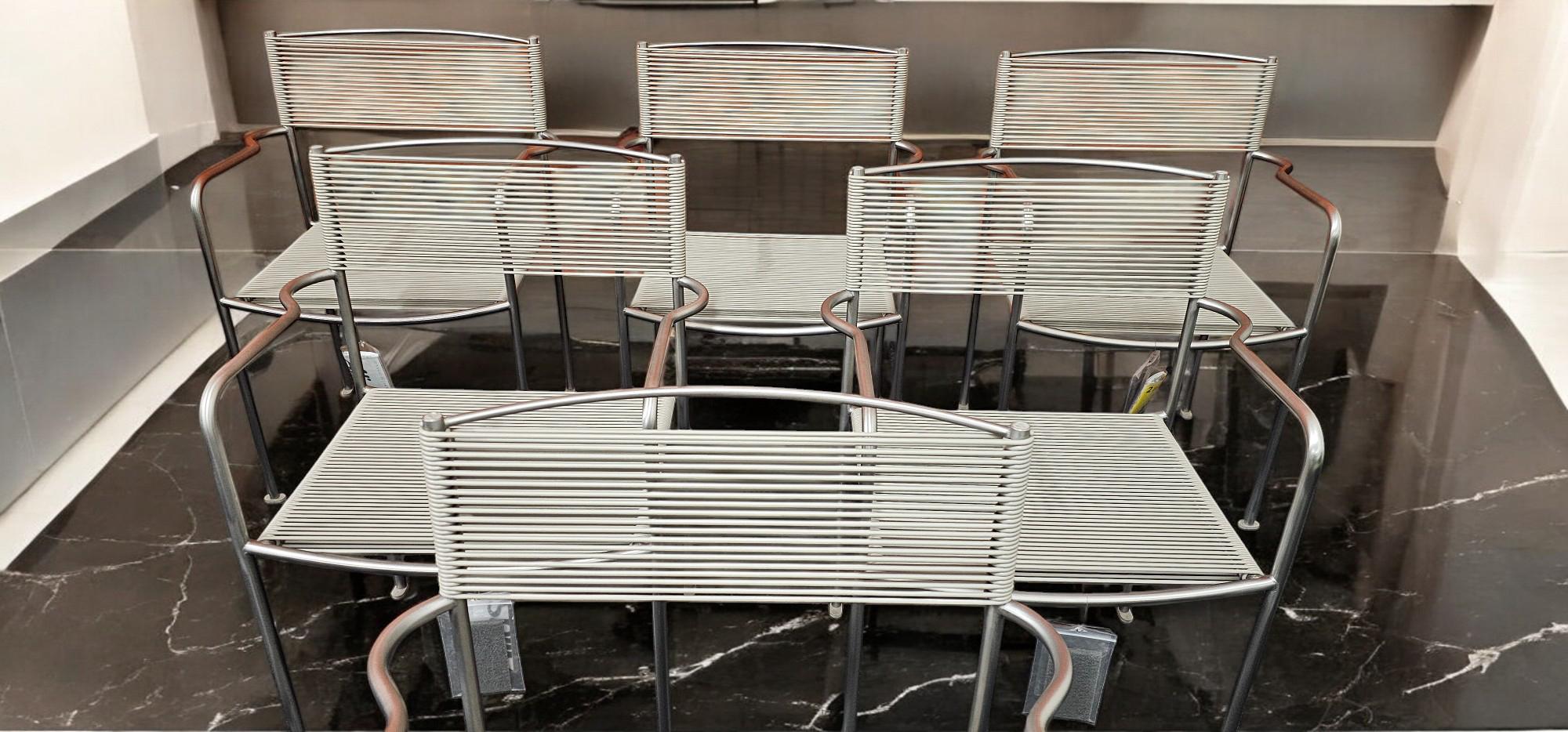 Italian Chairs Alias 201 Green PVC, set of six, by Giandomenico Belotti, 2012 10
