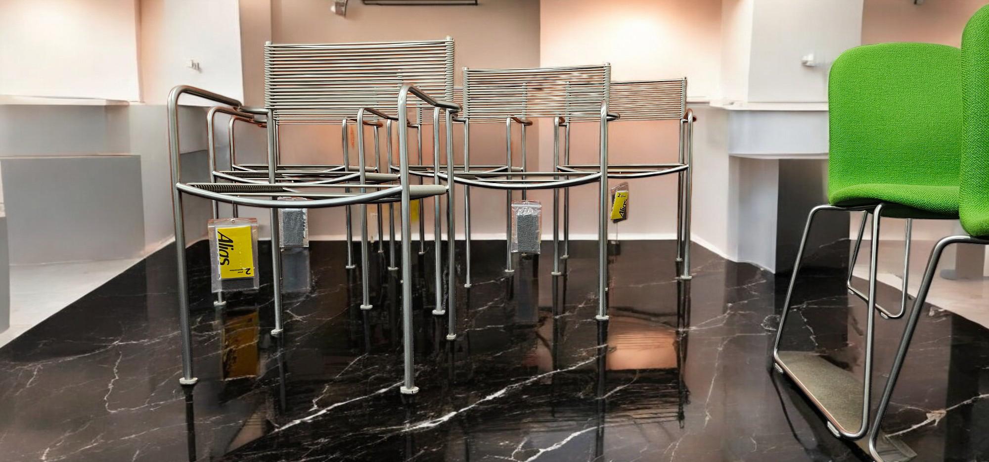 Italian Chairs Alias 201 Green PVC, set of six, by Giandomenico Belotti, 2012 12