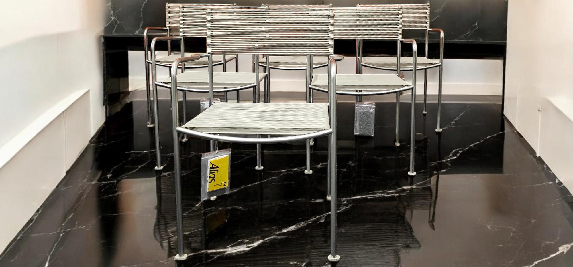 Italian Chairs Alias 201 Green PVC, set of six, by Giandomenico Belotti, 2012 1