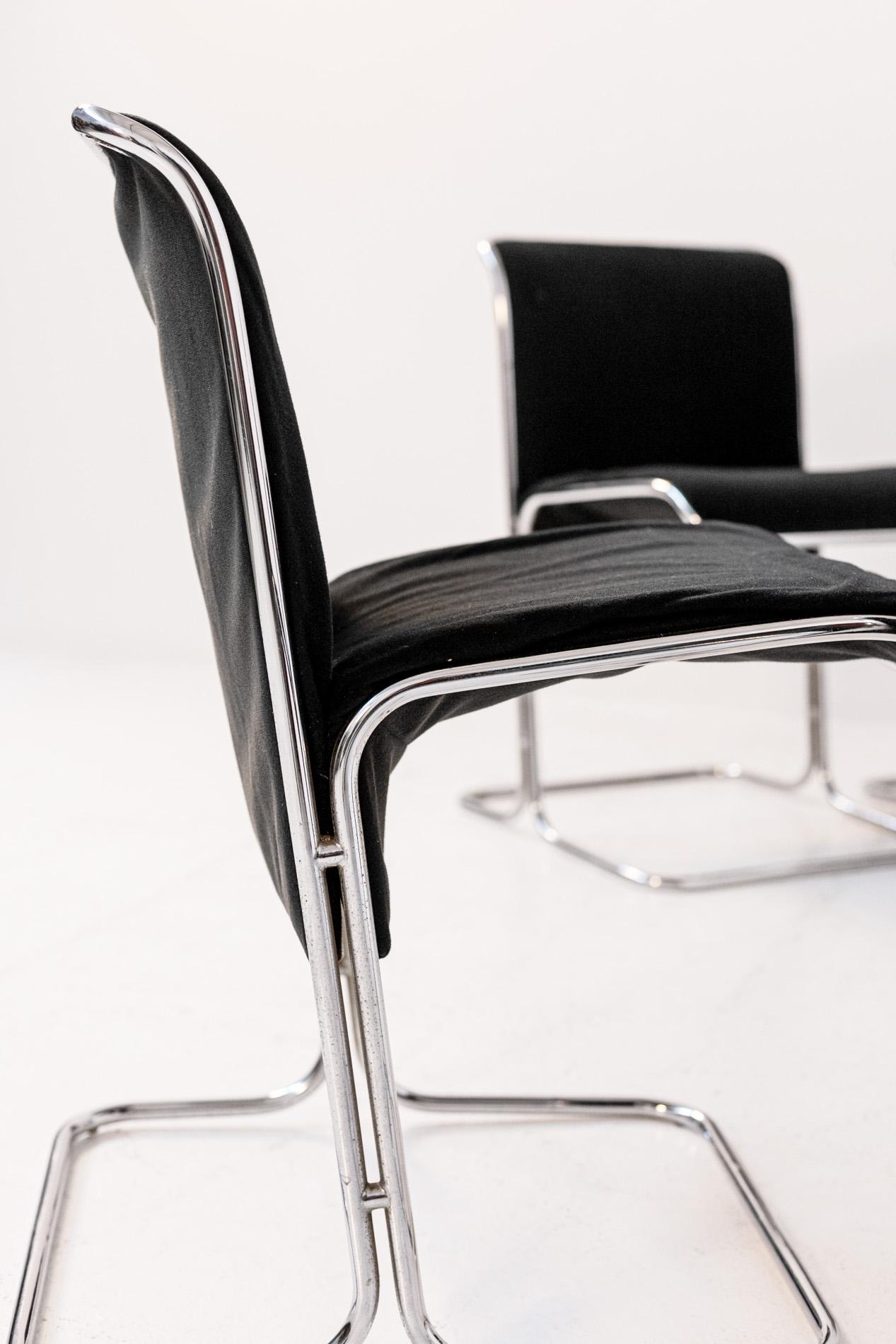 Italian Chairs by Antonio Ari Colombo for Arflex Mod. Calla in Black Velvet 4
