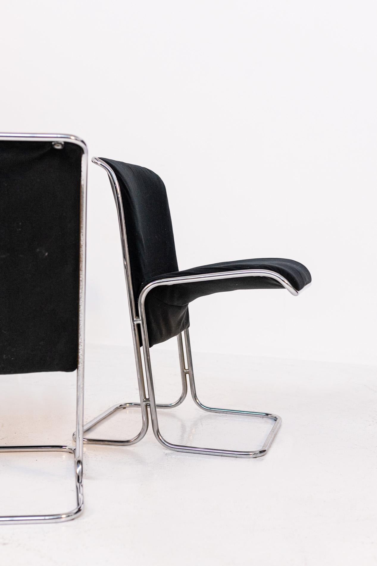 Italian Chairs by Antonio Ari Colombo for Arflex Mod. Calla in Black Velvet 5