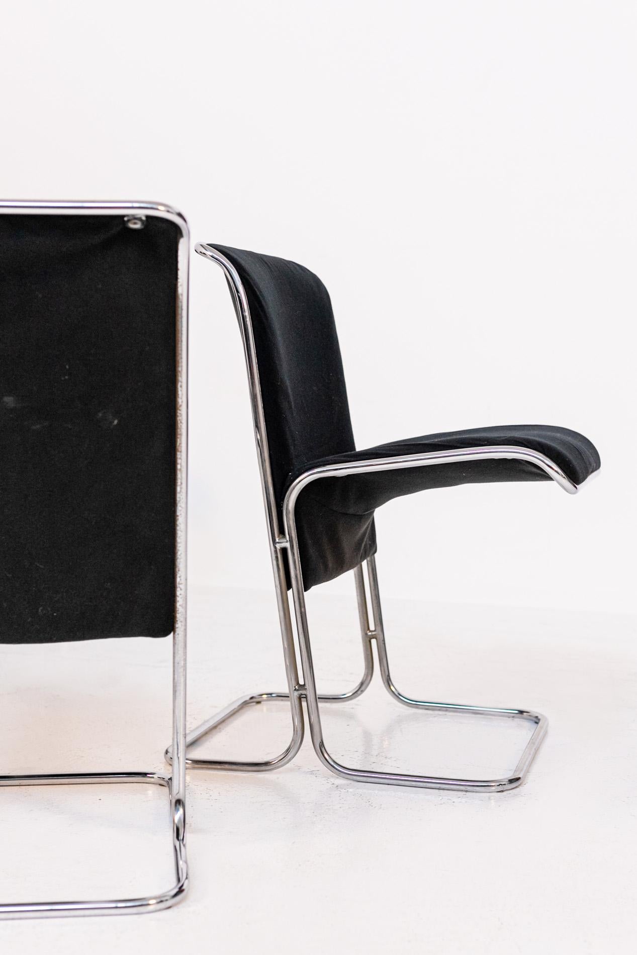 Italian Chairs by Antonio Ari Colombo for Arflex Mod. Calla in Black Velvet 6