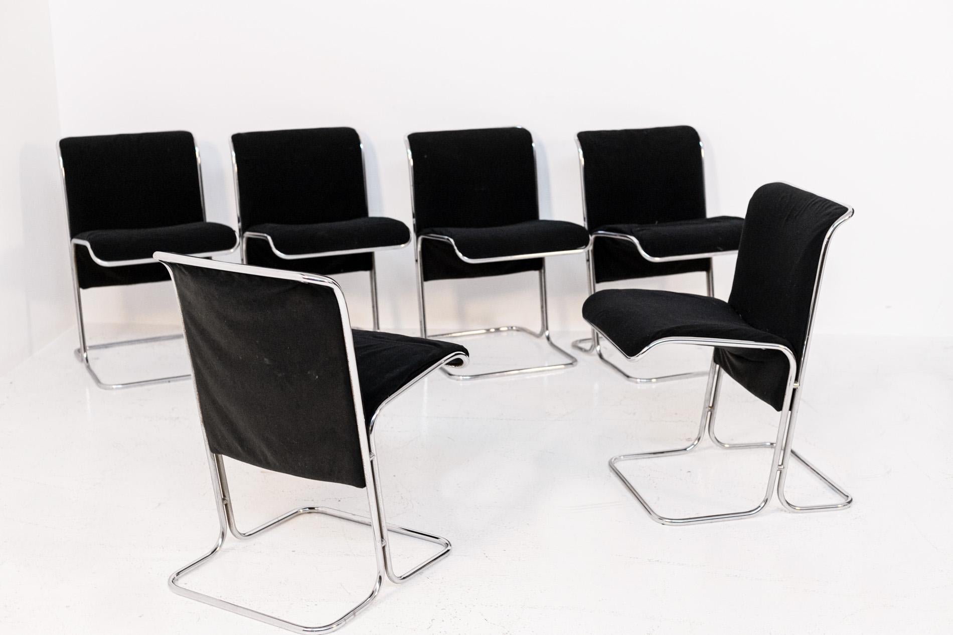 Italian Chairs by Antonio Ari Colombo for Arflex Mod. Calla in Black Velvet 9