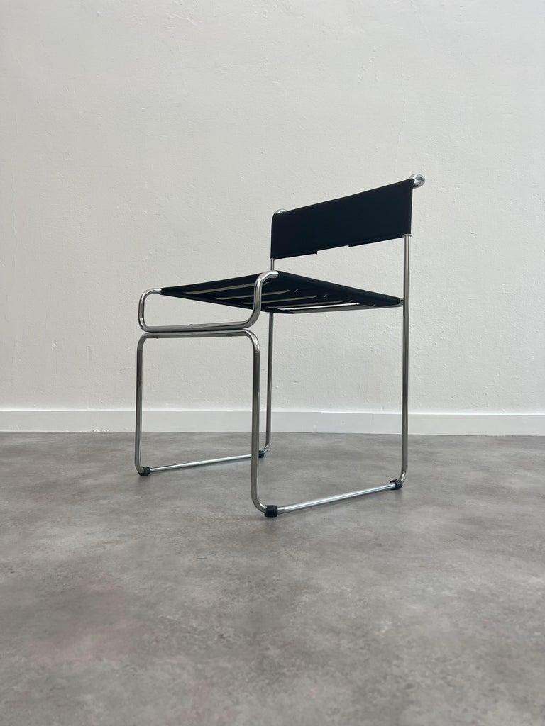 Stilvolle italienische Libellula-Stühle aus Stoff und verchromtem Stahl von Giovanni Carini für Planula aus den 1970er Jahren. Gute Bedingungen.
 