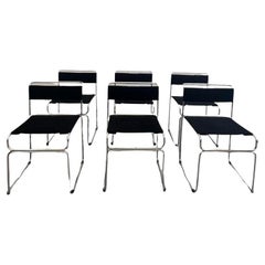 Italian Chairs in Fabric and Chrome by Giovanni Carini for Planula