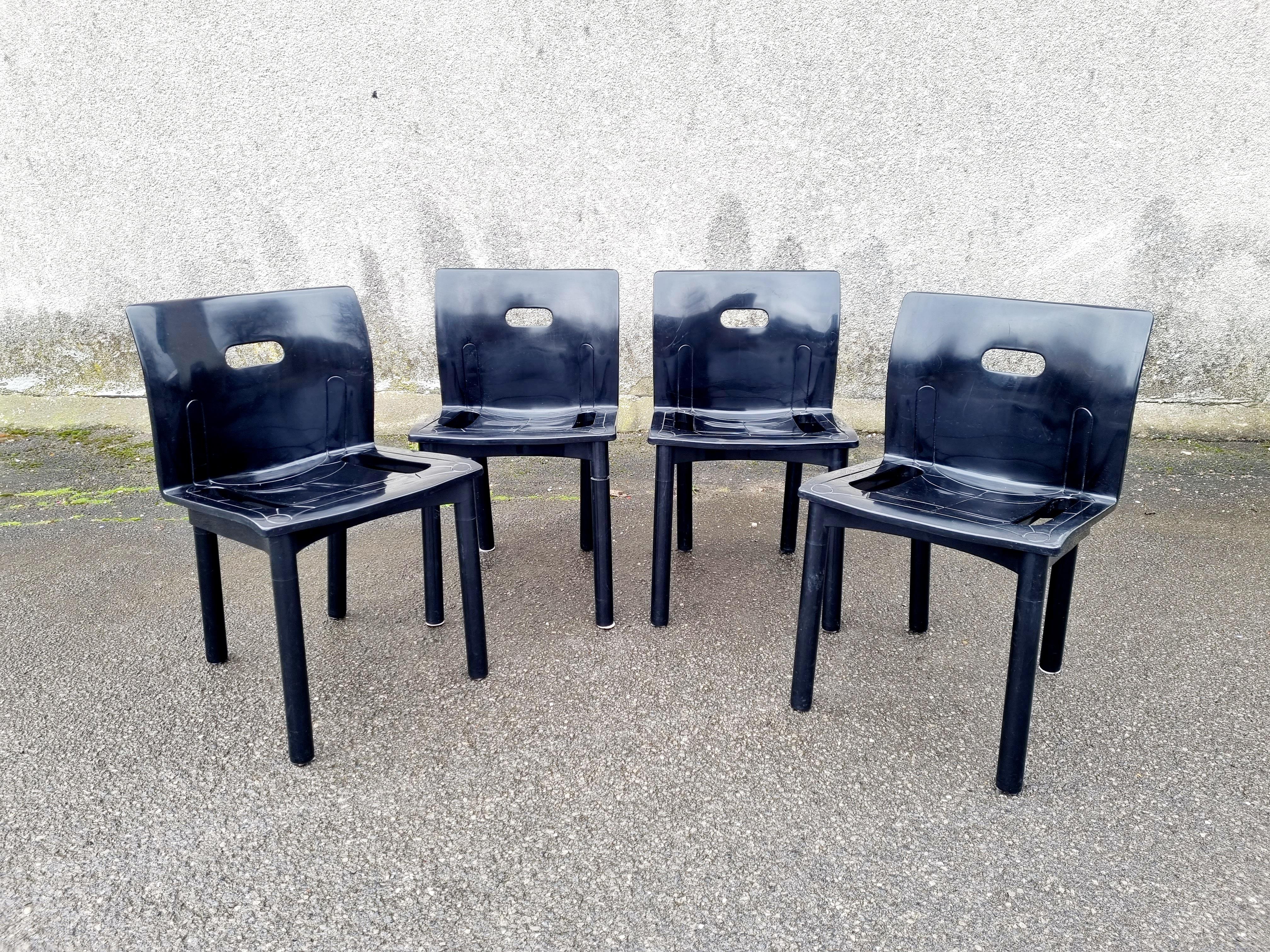 Mid-Century Modern Italian Chairs Model 4870 by Anna Castelli Ferrieri for Kartell, Italy 80s For Sale