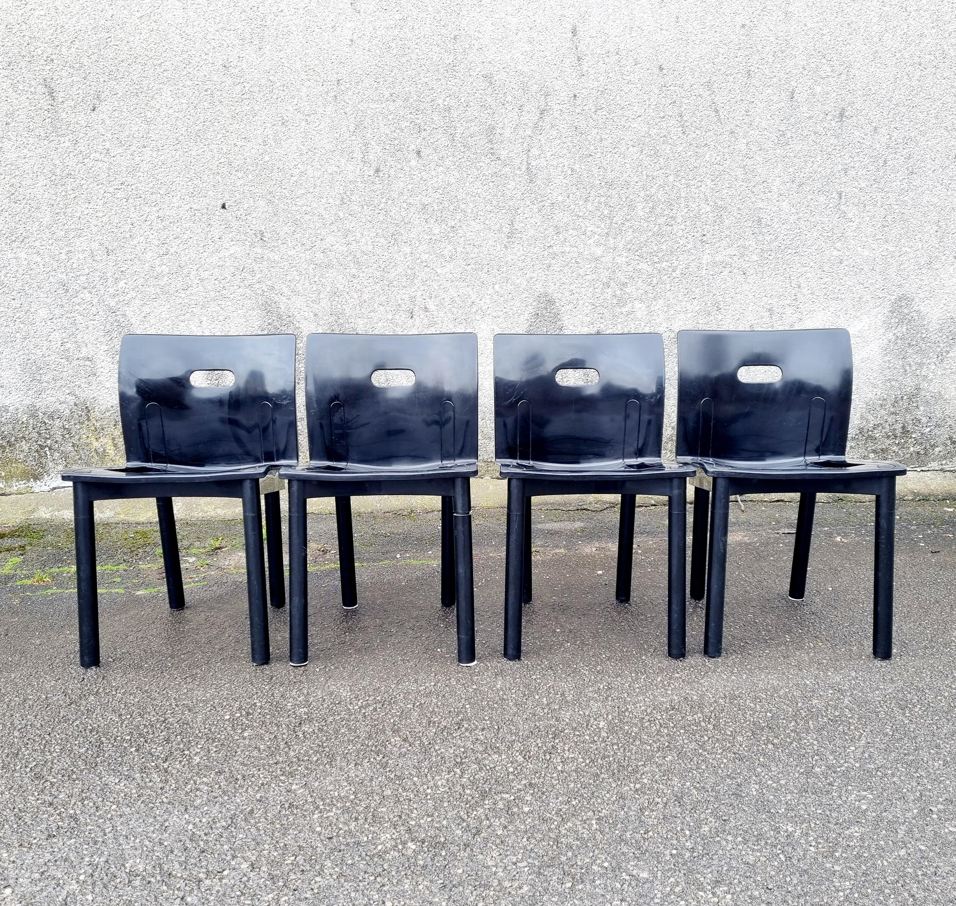 Italian Chairs Model 4870 by Anna Castelli Ferrieri for Kartell, Italy 80s In Good Condition For Sale In Lucija, SI