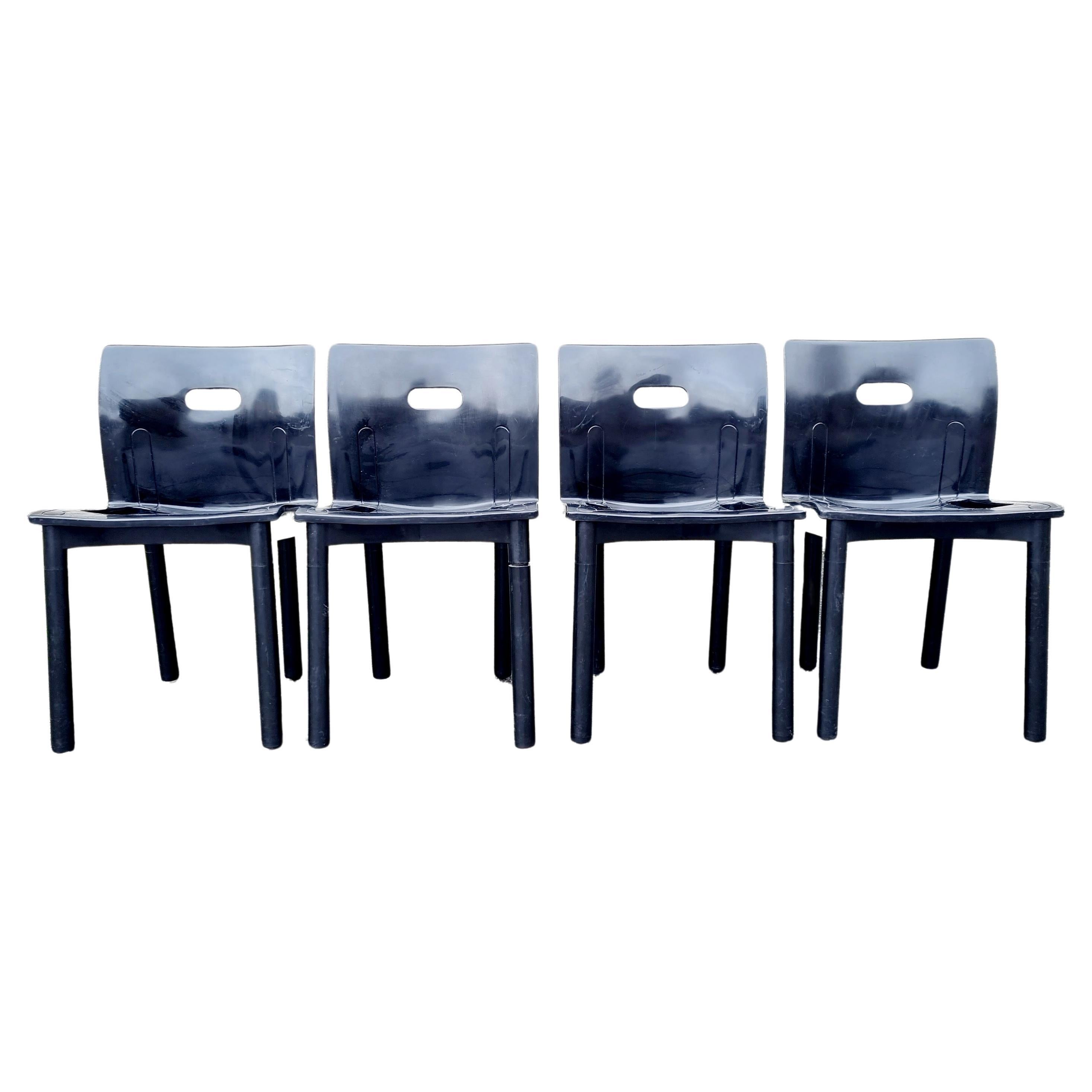Italian Chairs Model 4870 by Anna Castelli Ferrieri for Kartell, Italy 80s