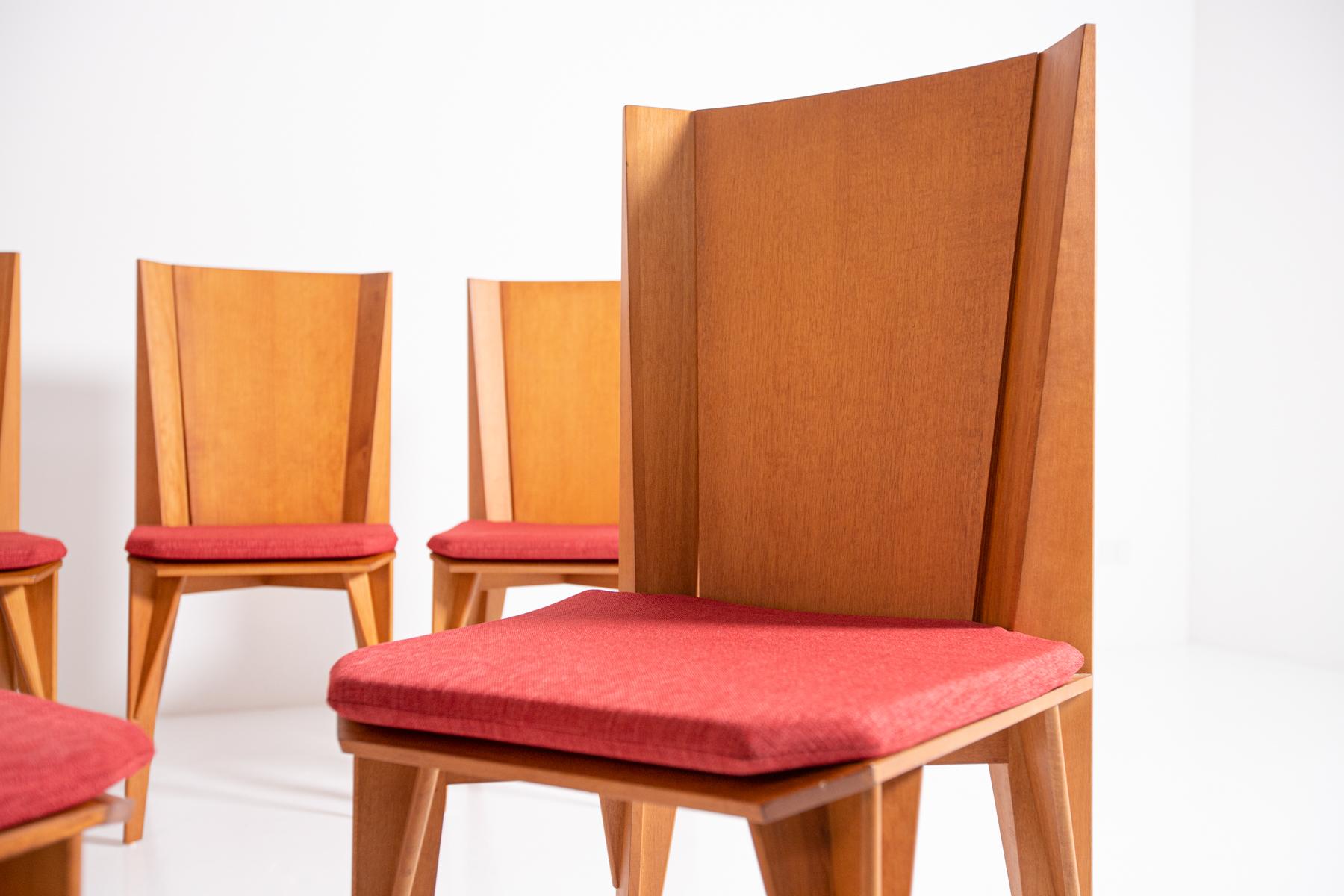 Italian Chairs Set of Ten by Adriano & Paolo Suman Per Giorgetti, 1984 4