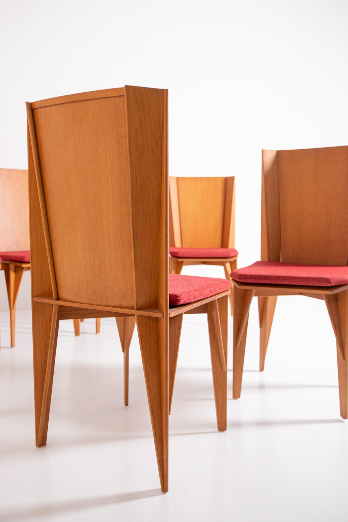 Italian Chairs Set of Ten by Adriano & Paolo Suman Per Giorgetti, 1984 5
