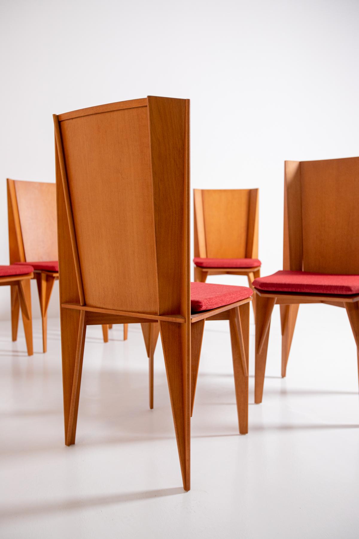 Italian Chairs Set of Ten by Adriano & Paolo Suman Per Giorgetti, 1984 6
