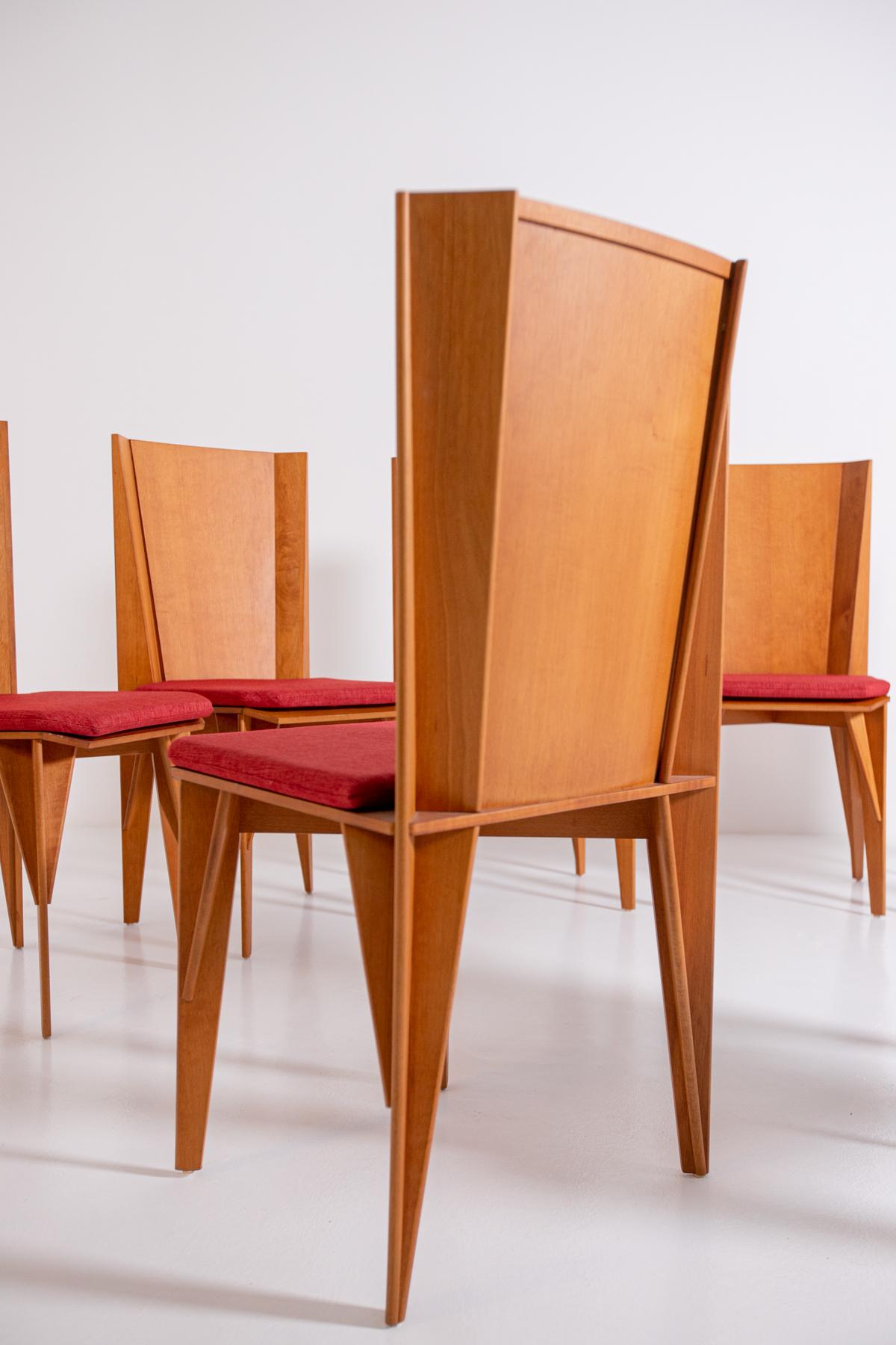 Italian Chairs Set of Ten by Adriano & Paolo Suman Per Giorgetti, 1984 11