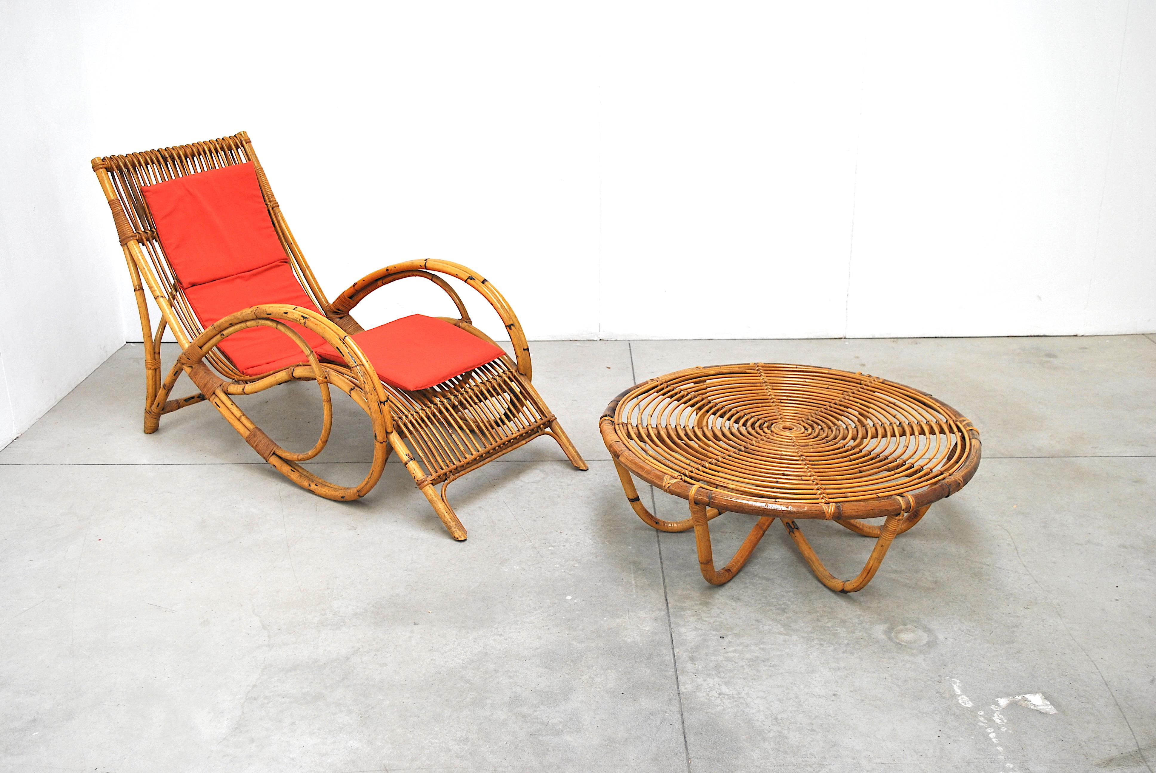 Italienischer Sessel Lounge aus Bambus aus der Mitte des Jahrhunderts, 1960er Jahre (Moderne der Mitte des Jahrhunderts) im Angebot