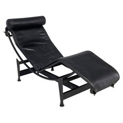 Italian chaise longue LC4 by Le Corbusier Jeanneret Perriand Cassina, 1980s