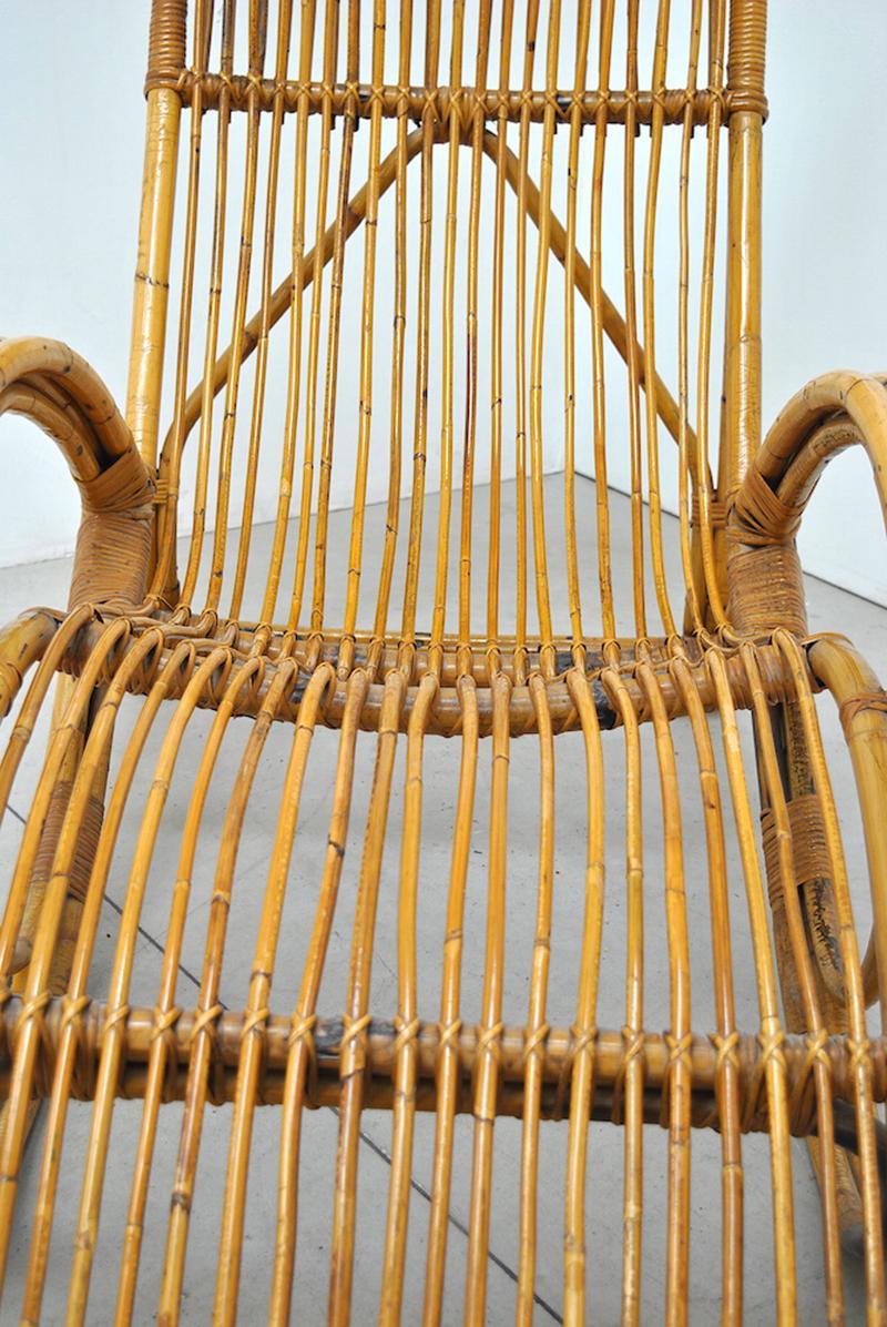 Tito Agnoli Chaise Lounge in Bamboo late 1960s 1