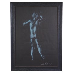 Italian Chalk Drawing - Male Figure 1981