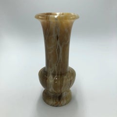 Italian Champagne Onyx Marble Urn Vase