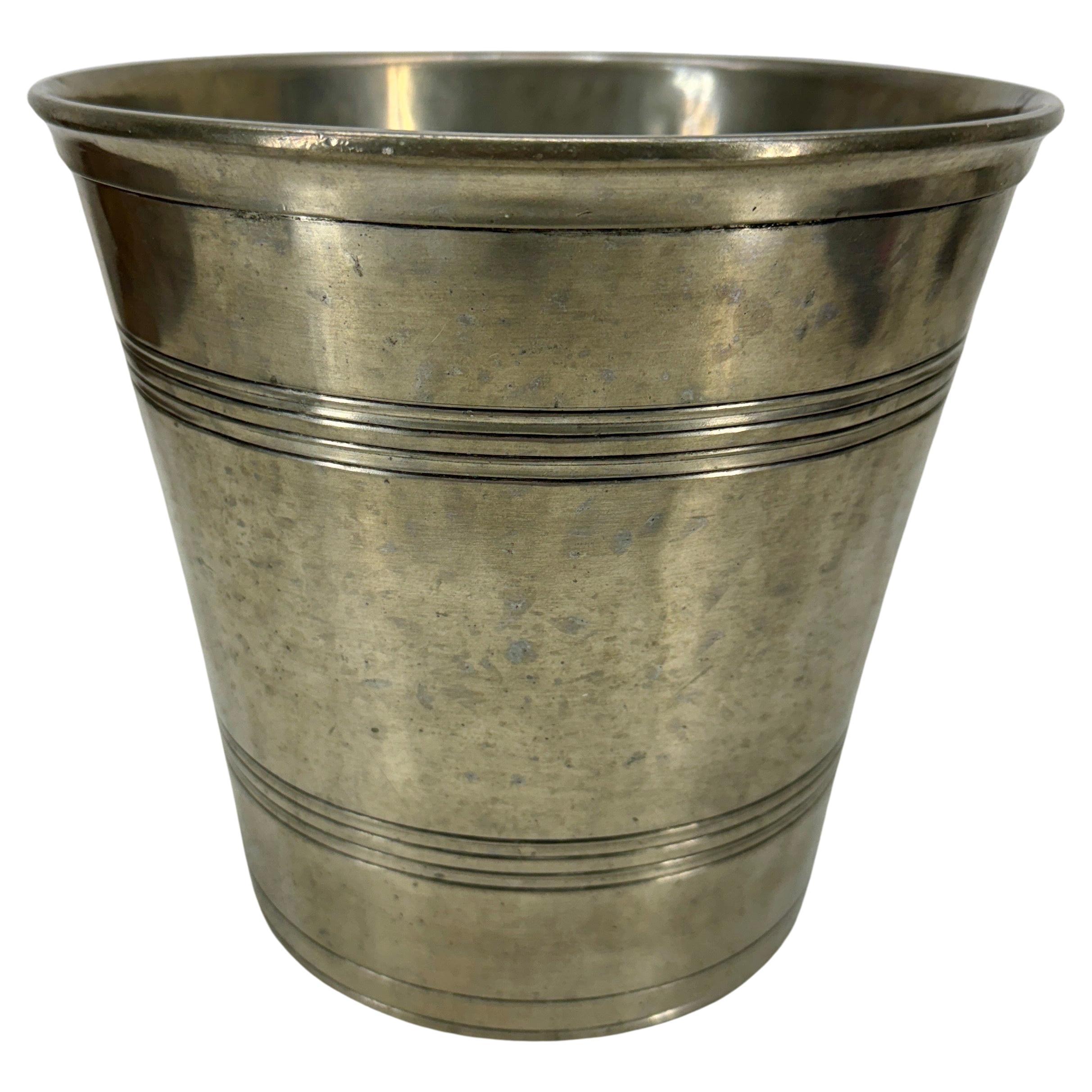 The versatile large Match Pewter Champagne Wine Ice Bucket Cooler or Wastebasket is sure to catch the eye and elevate whatever space you place it in. Each Match piece is handmade in Italy, using techniques that are hundreds of years old. This