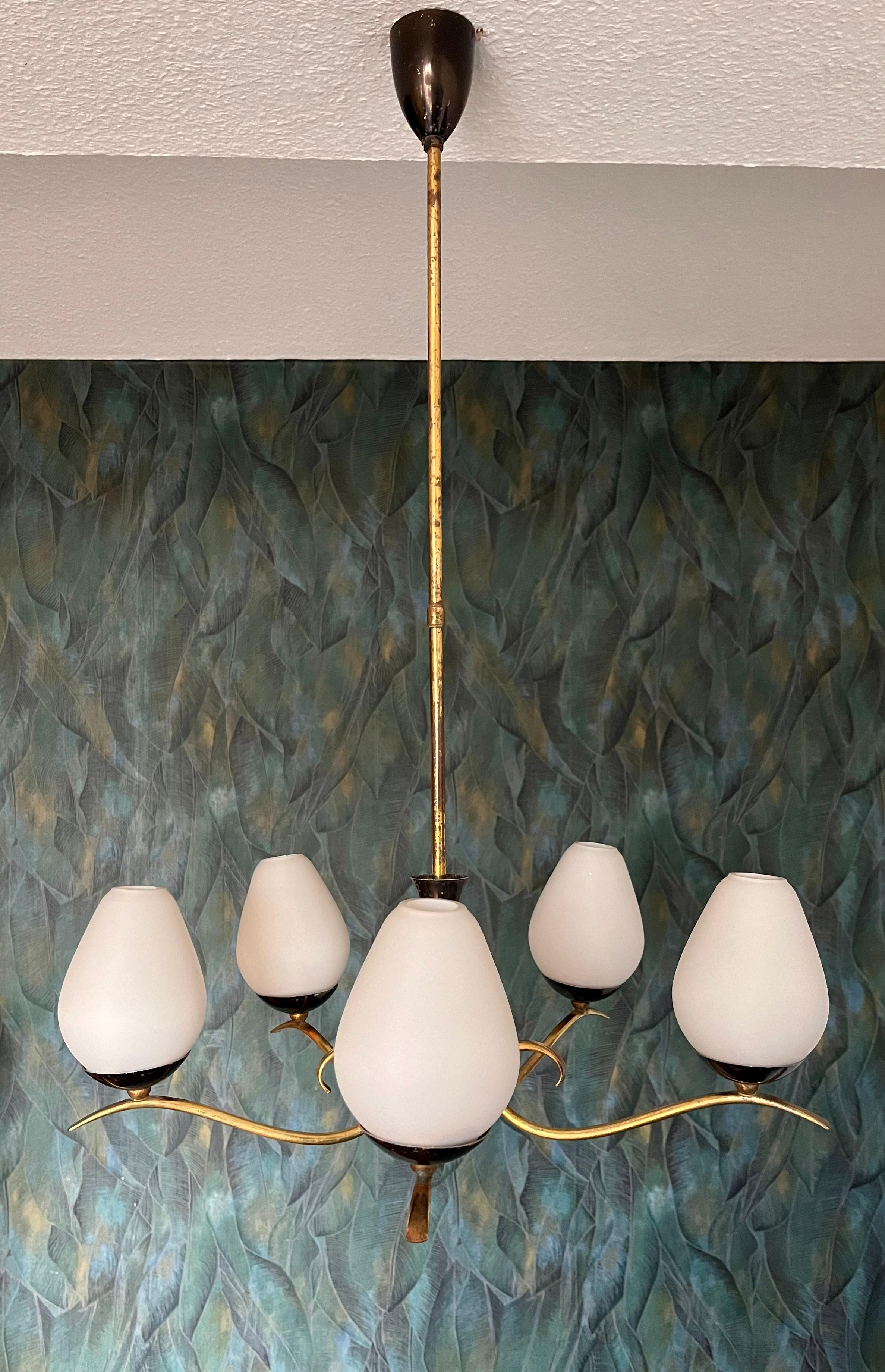 Italian chandelier 1950s For Sale 4