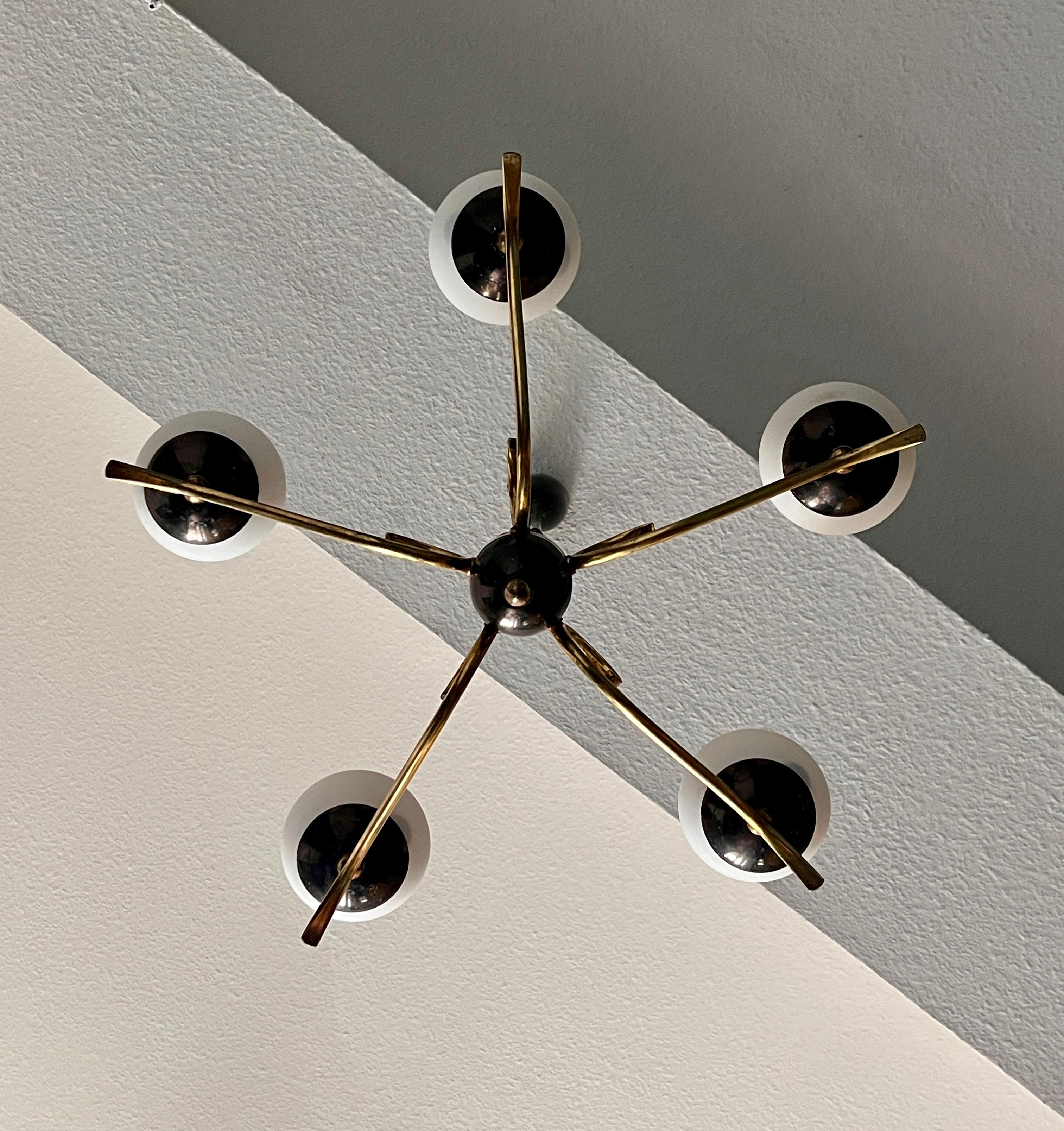 Mid-20th Century Italian chandelier 1950s For Sale