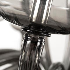 Lustre italien 30 bras, 3 niveaux, verre de Murano gris foncé par Multiforme