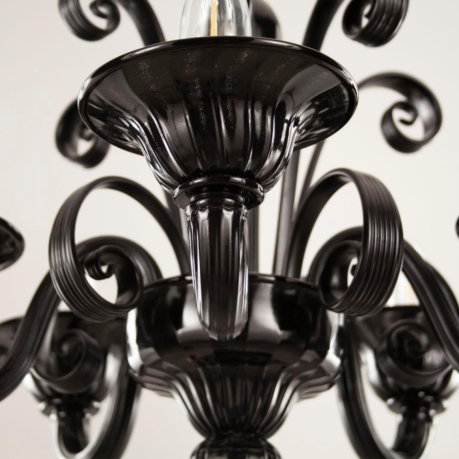 5 arm black chandelier