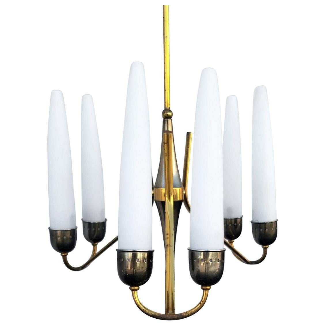 Italian Chandelier Attributed to Angelo Lelii for Arredoluce For Sale