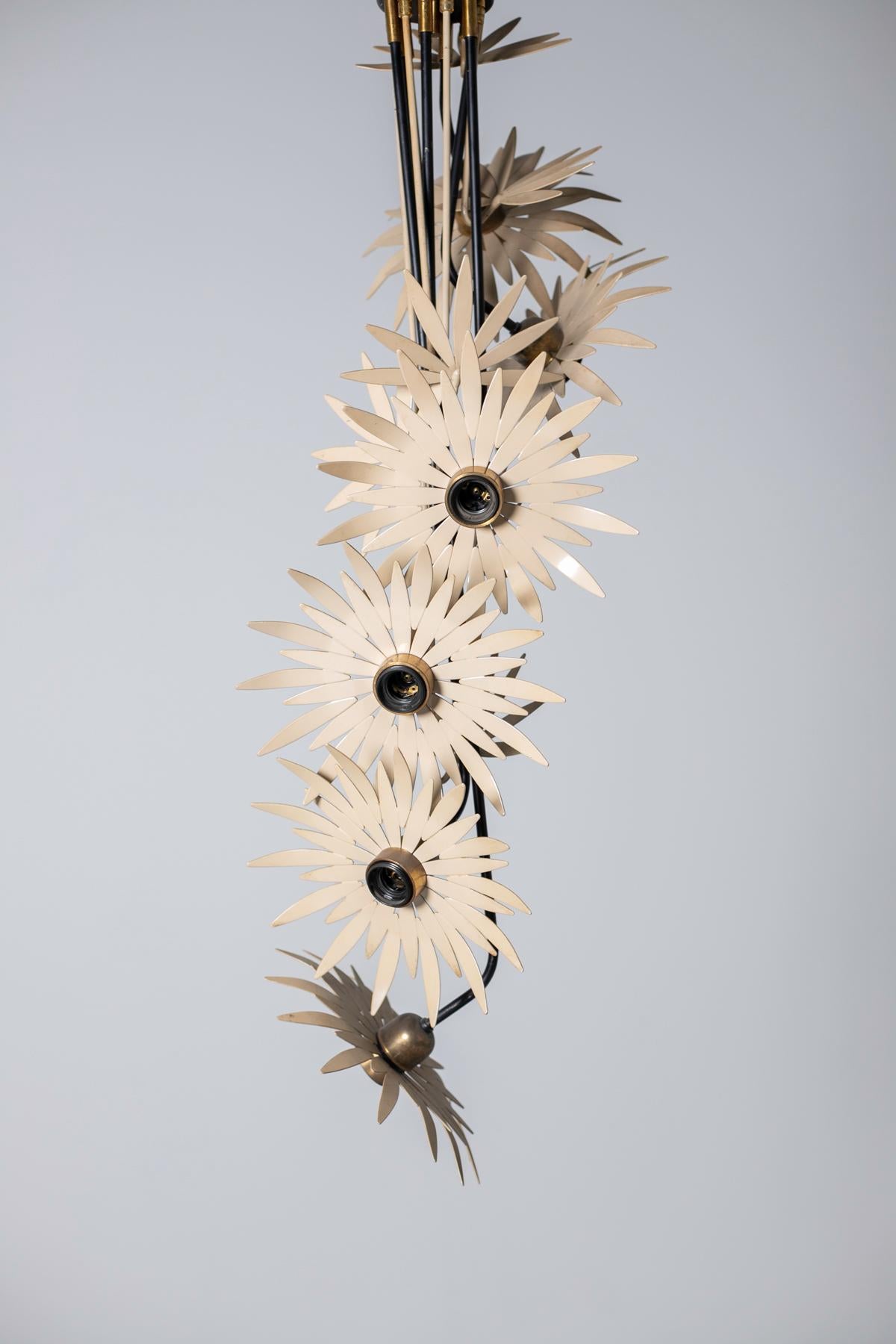 Mid-20th Century Italian Chandelier Attributed to Pietro Chiesa in Brass, 1950s