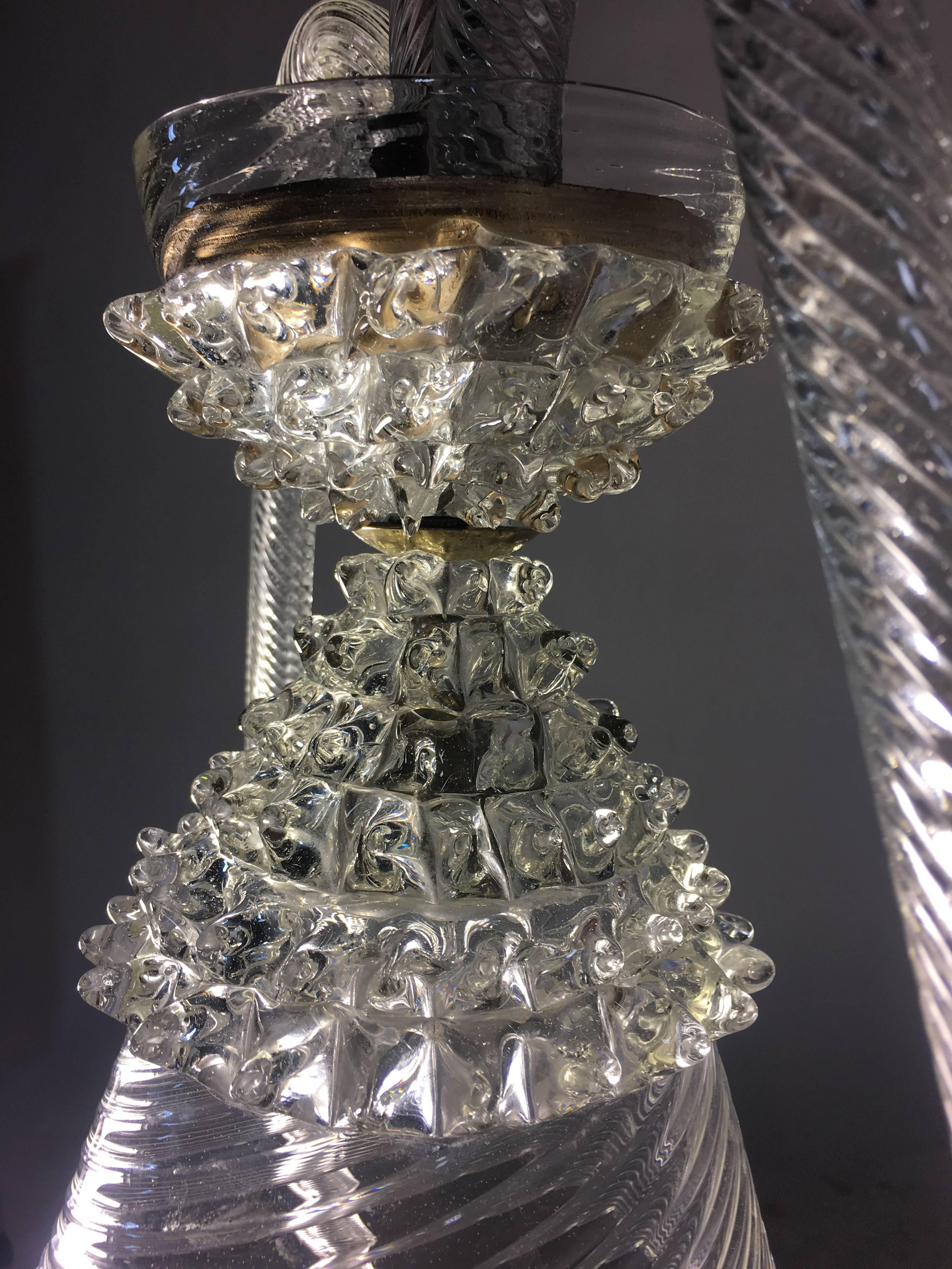Italian Chandelier by Barovier & Toso, Murano, 1950 For Sale 7