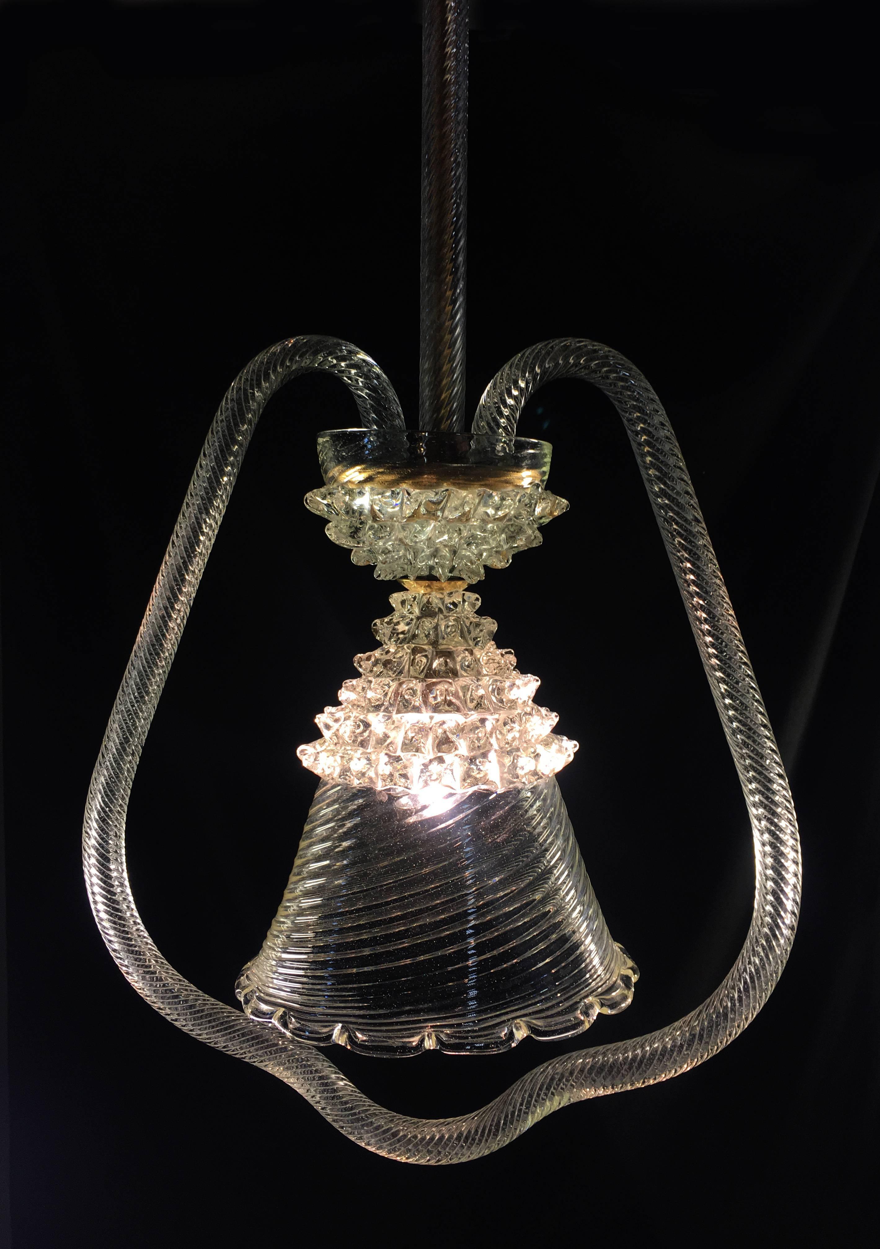 Italian Chandelier by Barovier & Toso, Murano, 1950 For Sale 10